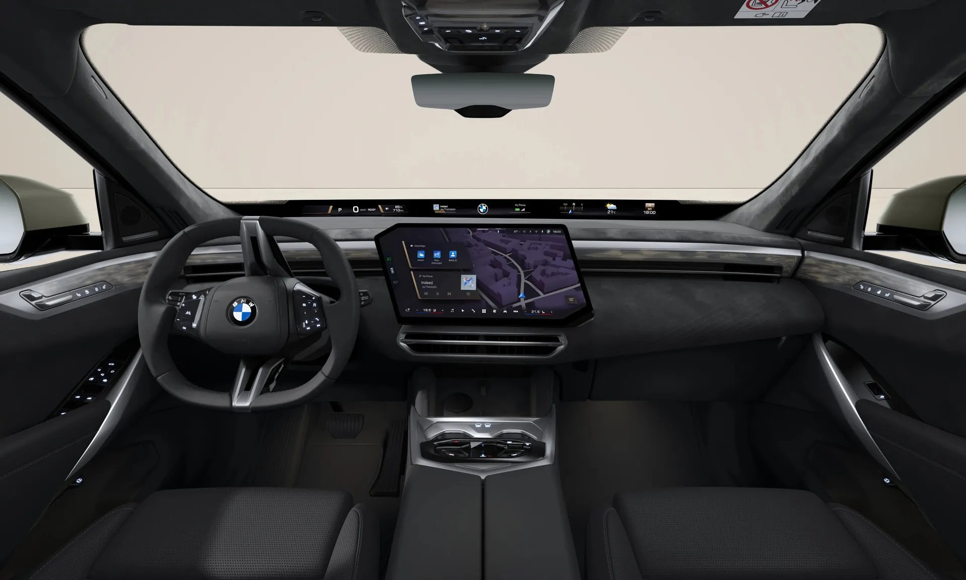 iX5 (G65), Sériové provedení, Metalický lak Grey Pine, interiér Design interiéru BMW Individual-Black, dashboard