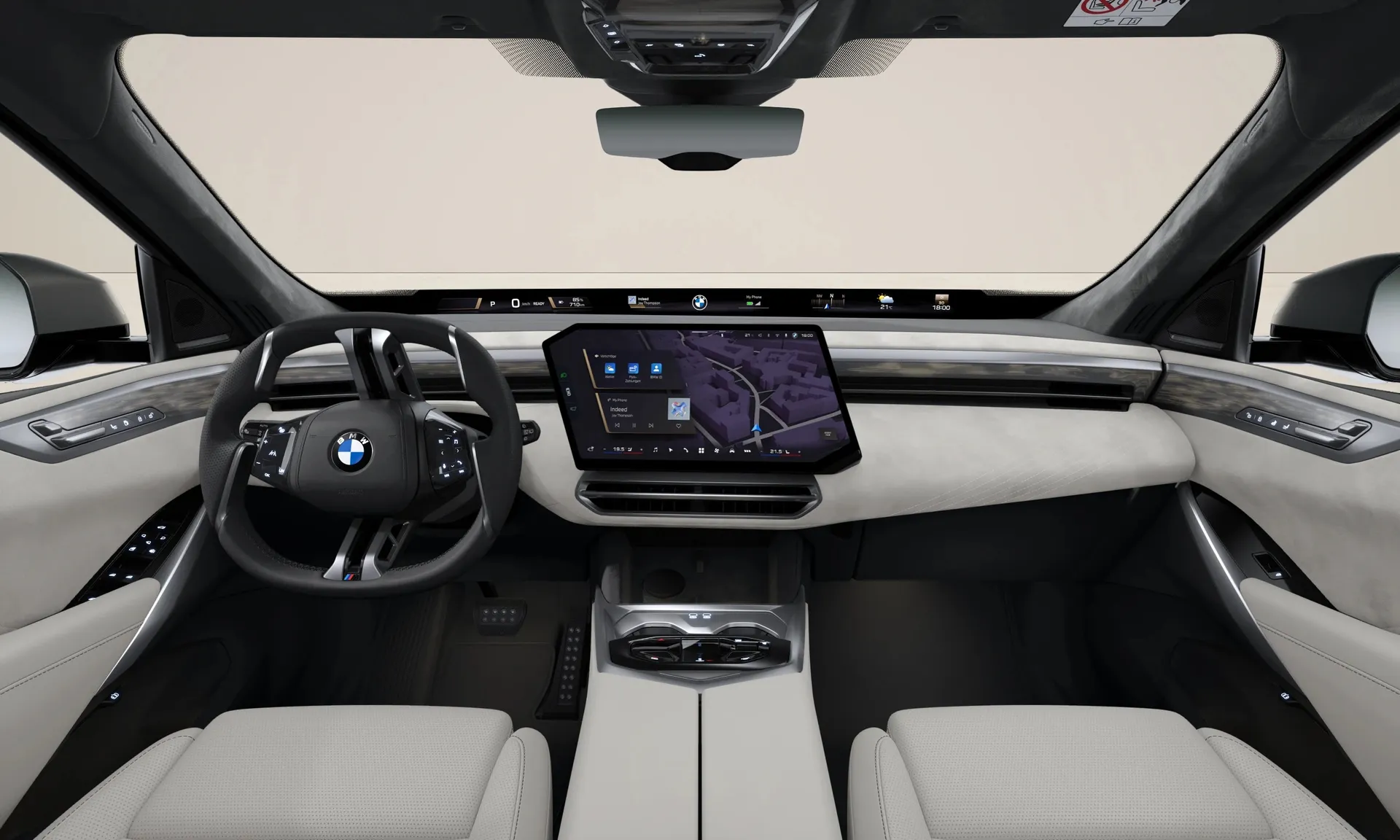 iX5 (G65), M sportovní paket, BMW Individual metalický lak Dravit Grey, interiér Design interiéru BMW Individual-Smoke White, dashboard