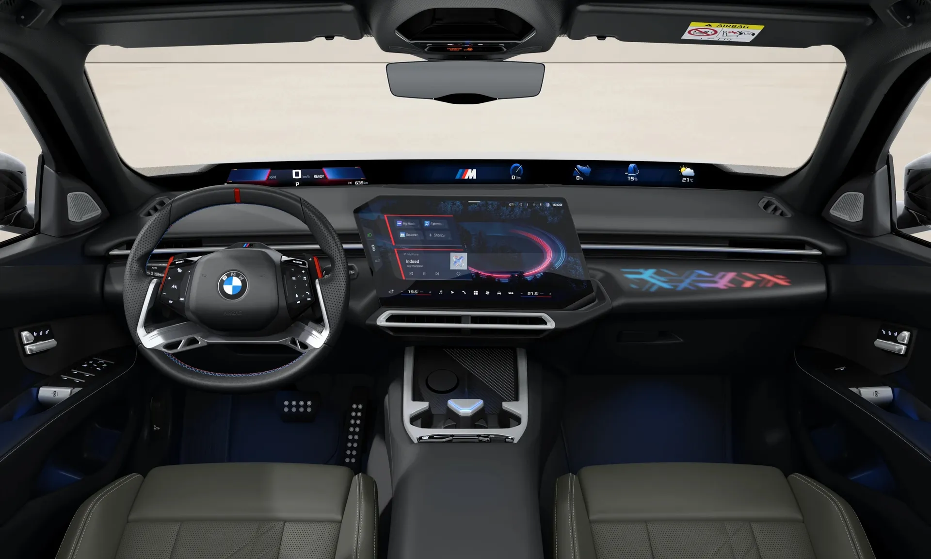 Řada 3 Sedan (G50), M Modely, interiér Design interiéru Contemporary Agave Green, dashboard