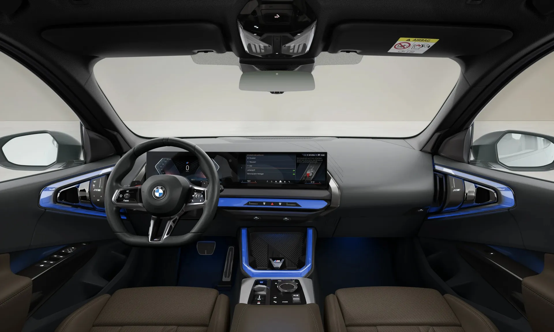 X3 (G45), M sportovní paket, BMW Individual metalický lak Frozen Pure Grey, interiér Umělá kůže Veganza perforovaná a prošívaná Espresso Brown, dashboard