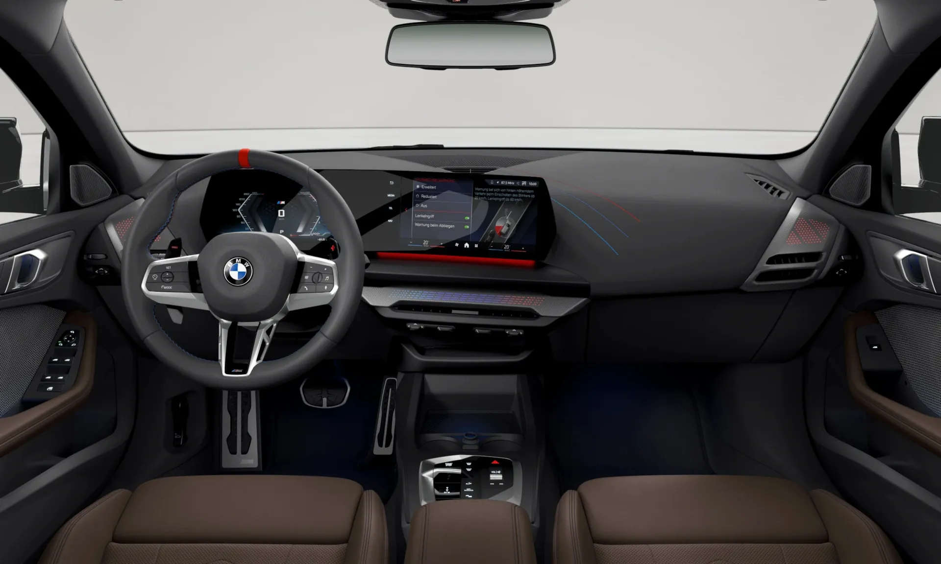 Řada 1 (F70), M Modely, Metalický lak M Brooklyn Grey, interiér Umělá kůže Veganza perforovaná Mocha, dashboard
