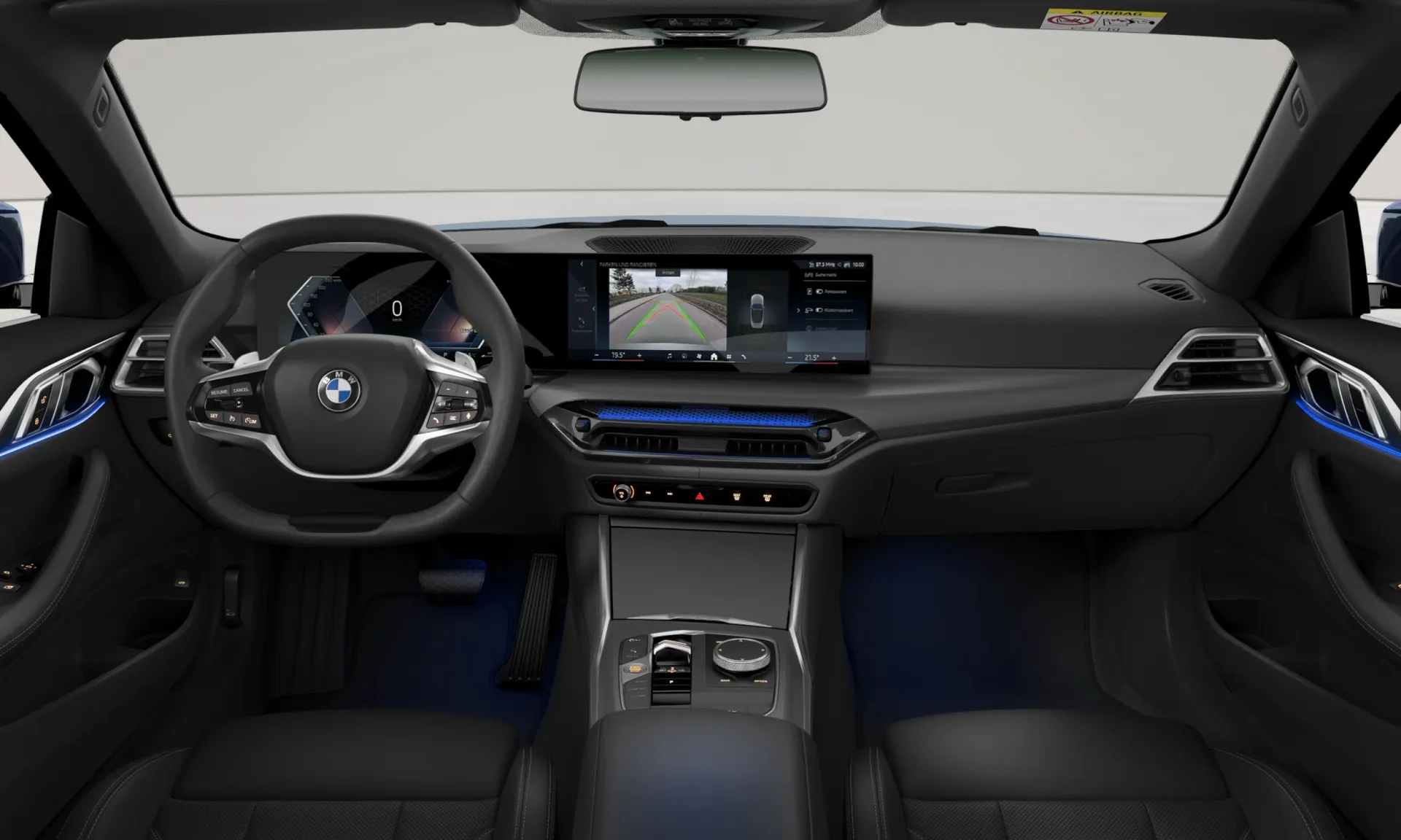 Řada 4 Cabrio (G23), Sériové provedení, BMW Individual metalický lak Tanzanite Blue, interiér Umělá kůže Sensatec perforovaná Black/Black, dashboard