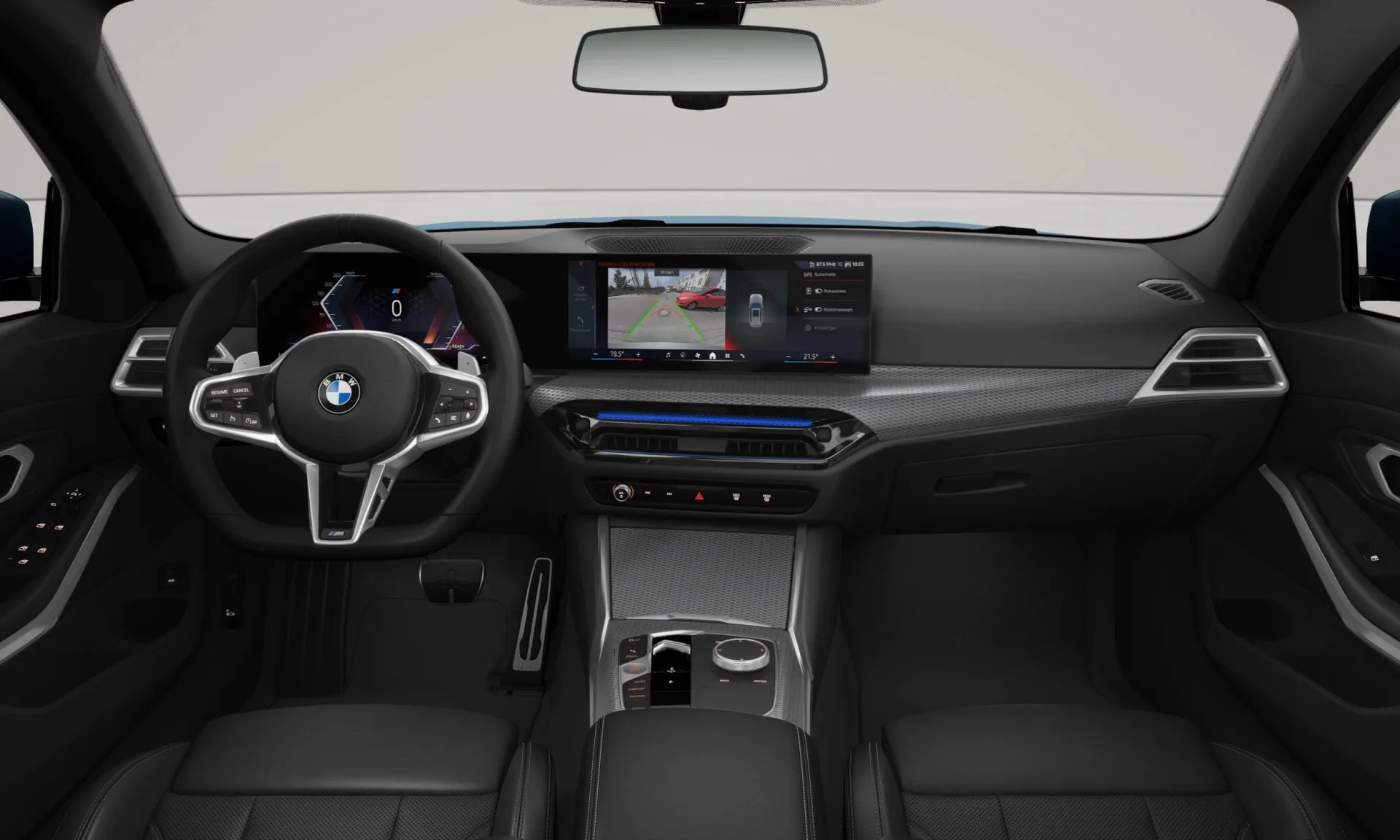 Řada 3 Touring (G21), M sportovní paket Pro, Metalický lak Arctic Race Blue, interiér Umělá kůže Sensatec perforovaná Black/Black, dashboard
