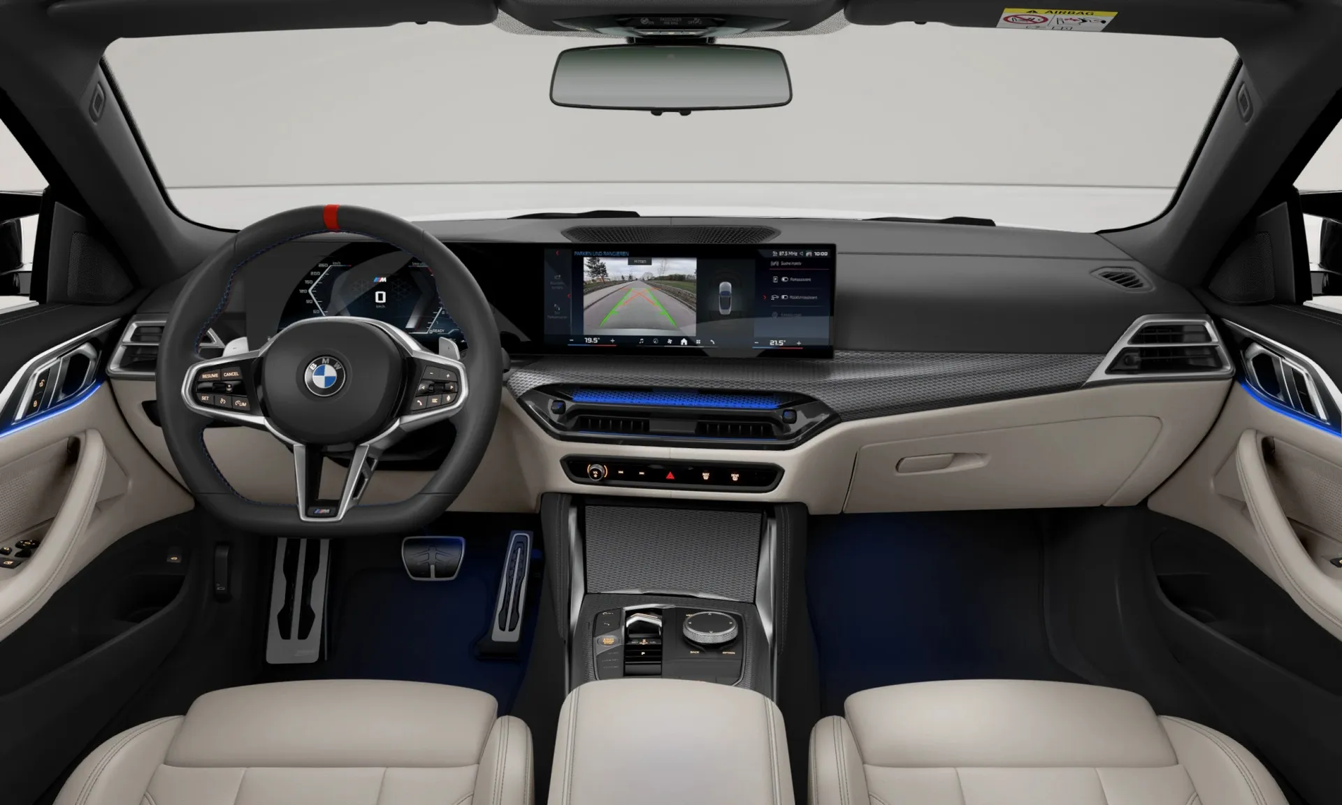 Řada 4 Cabrio (G23), M Modely, interiér Kůže Vernasca Oyster s dekorativním prošíváním/Black, dashboard