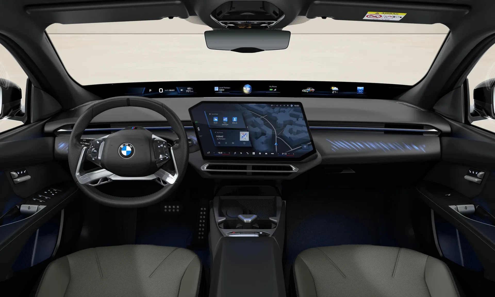 i3 Sedan (NA0), M sportovní paket Pro, interiér Design interiéru Contemporary Agave Green bicolour, dashboard