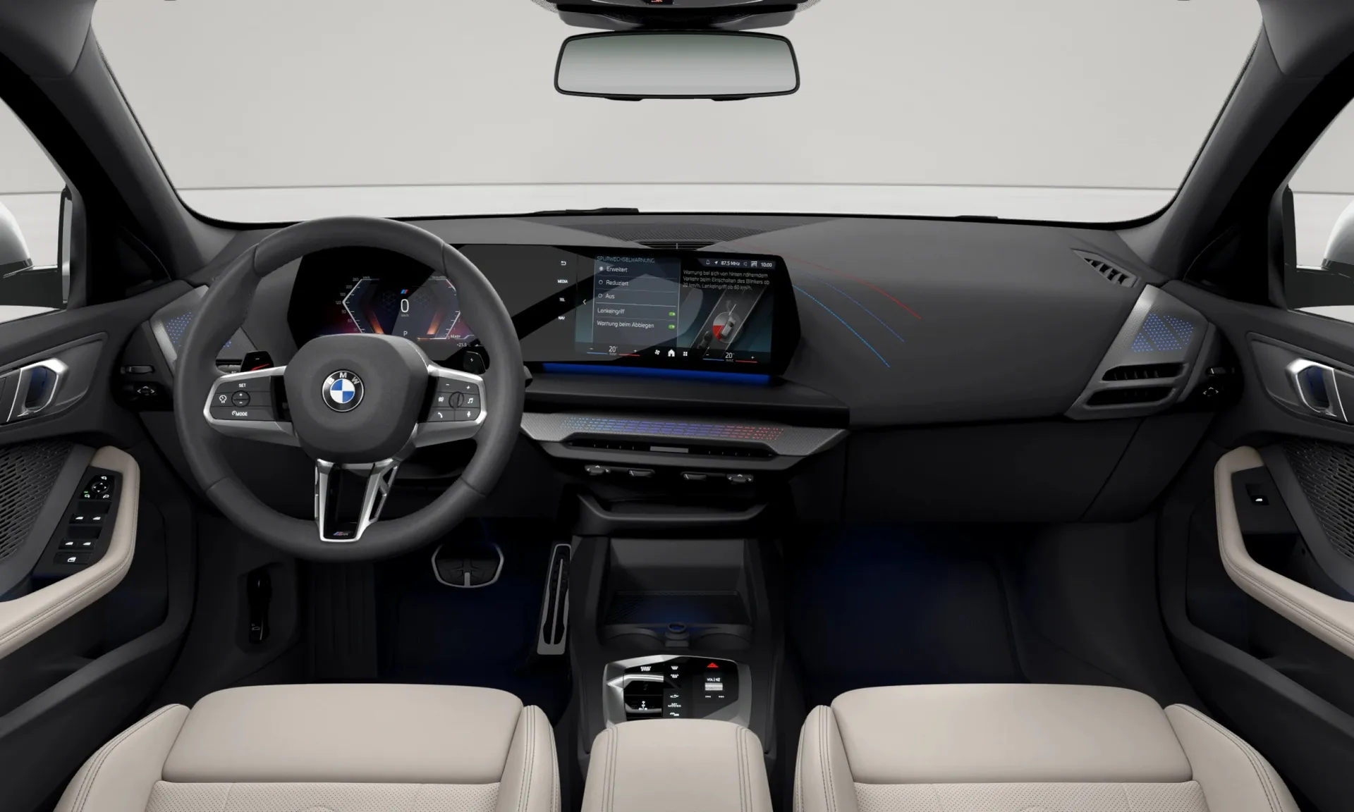 Řada 1 (F70), M sportovní paket, interiér Umělá kůže Veganza perforovaná Oyster, dashboard