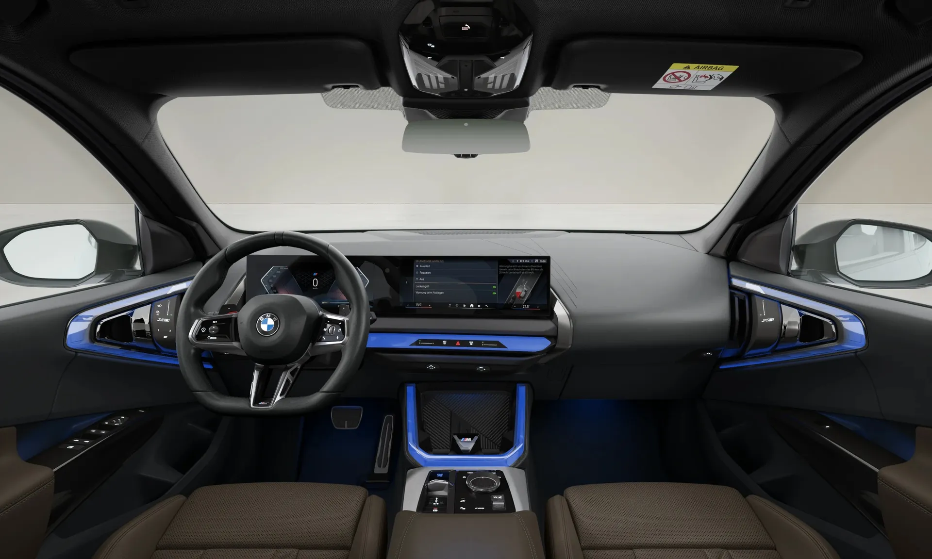 X3 (G45), M sportovní paket, Metalický lak s briliantovým efektem Sophisto Grey, interiér Umělá kůže Veganza perforovaná a prošívaná Espresso Brown, dashboard