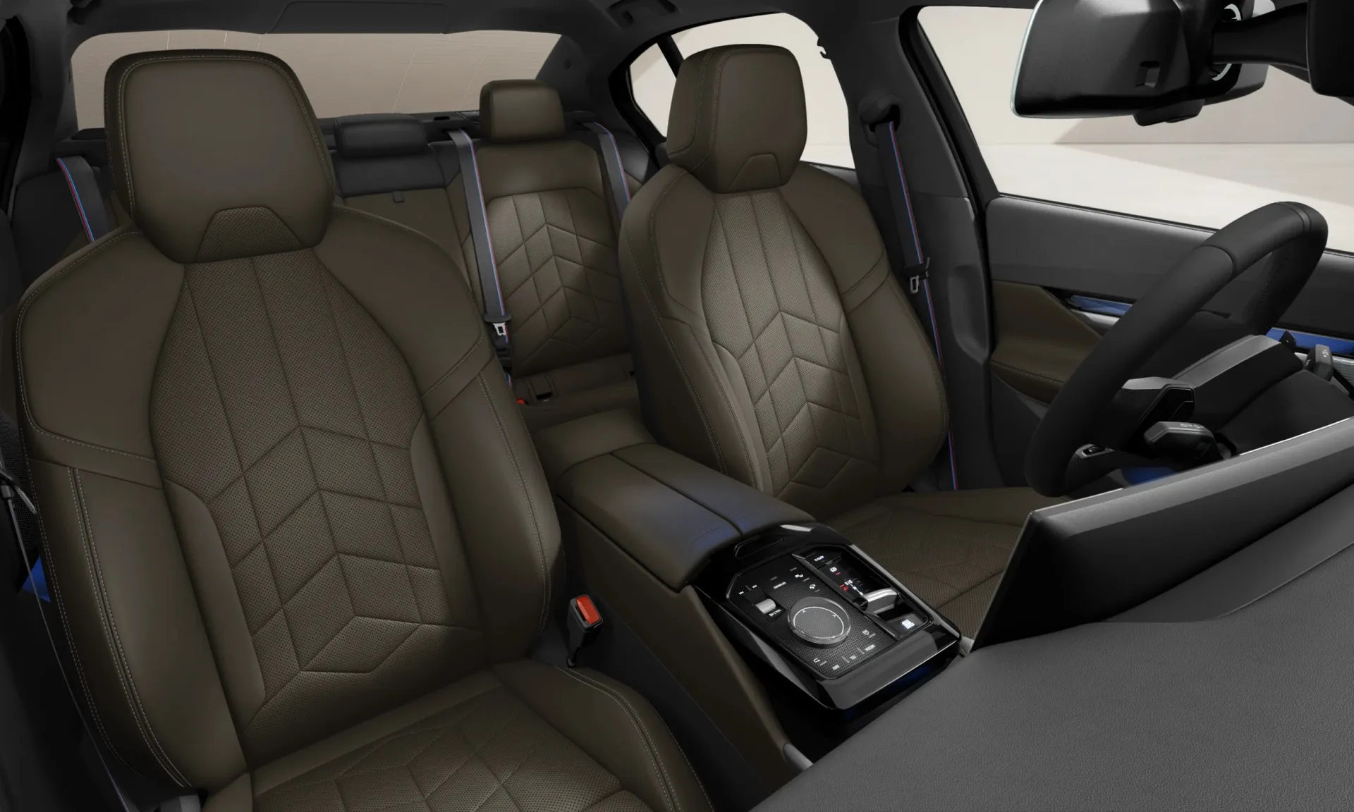 Řada 5 Sedan (G60), M sportovní paket Pro, interiér Umělá kůže Veganza perforovaná a prošívaná Espresso Brown, seats