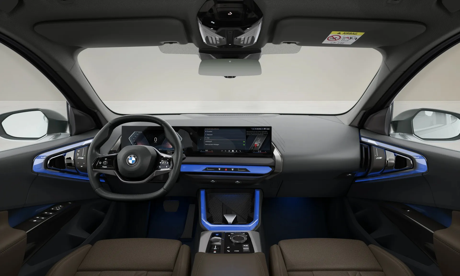 X3 (G45), Sériové provedení, Metalický lak Skyscraper Grey, interiér Umělá kůže Veganza perforovaná a prošívaná Espresso Brown, dashboard