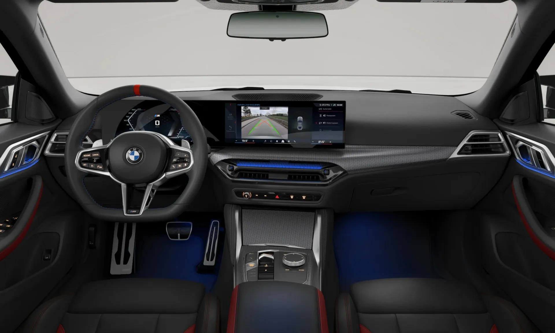 Řada 4 Gran Coupé (G26), M Modely, interiér Kůže Vernasca Black/Red, dashboard