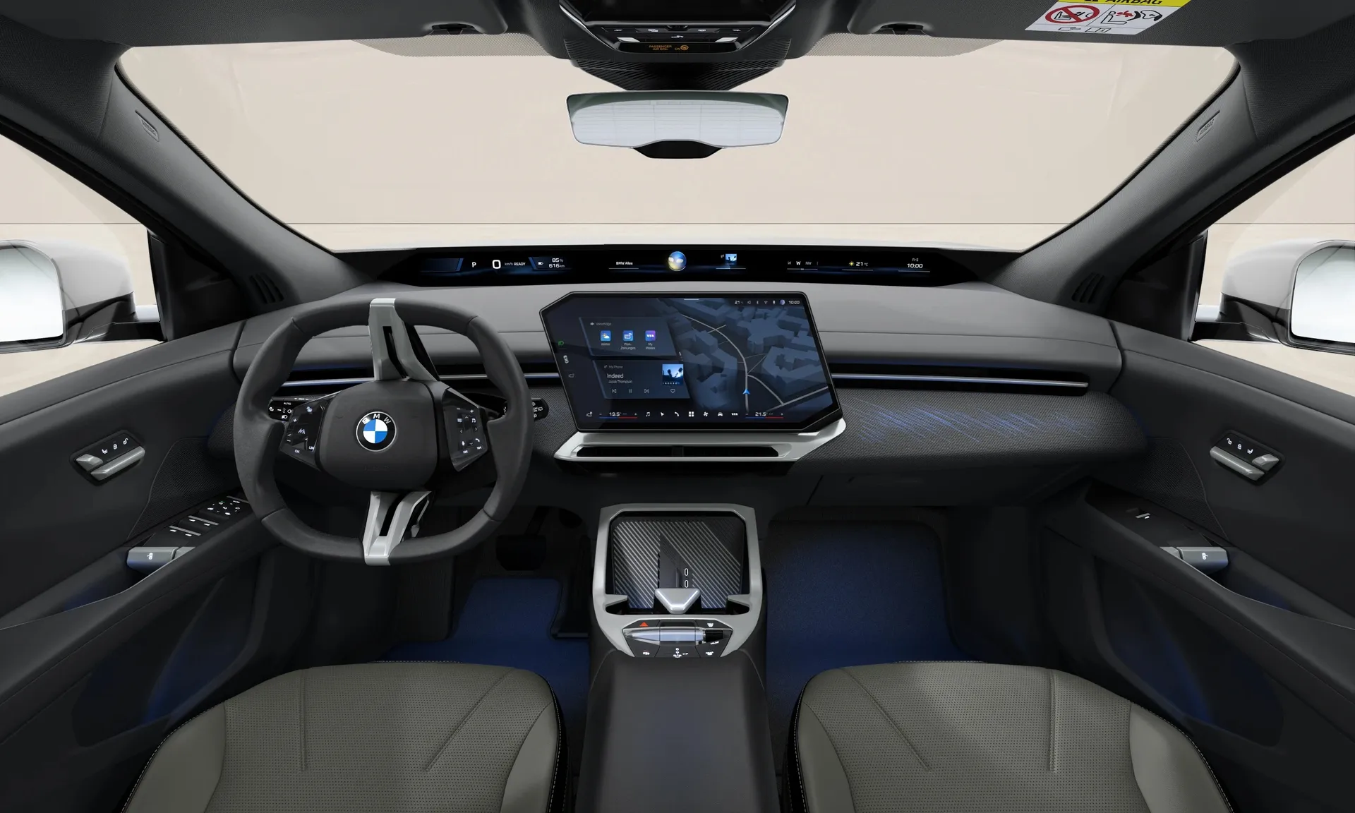 iX3 (NA5), Sériové provedení, BMW Individual lak na přání, interiér Design interiéru Contemporary Agave Green bicolour, dashboard