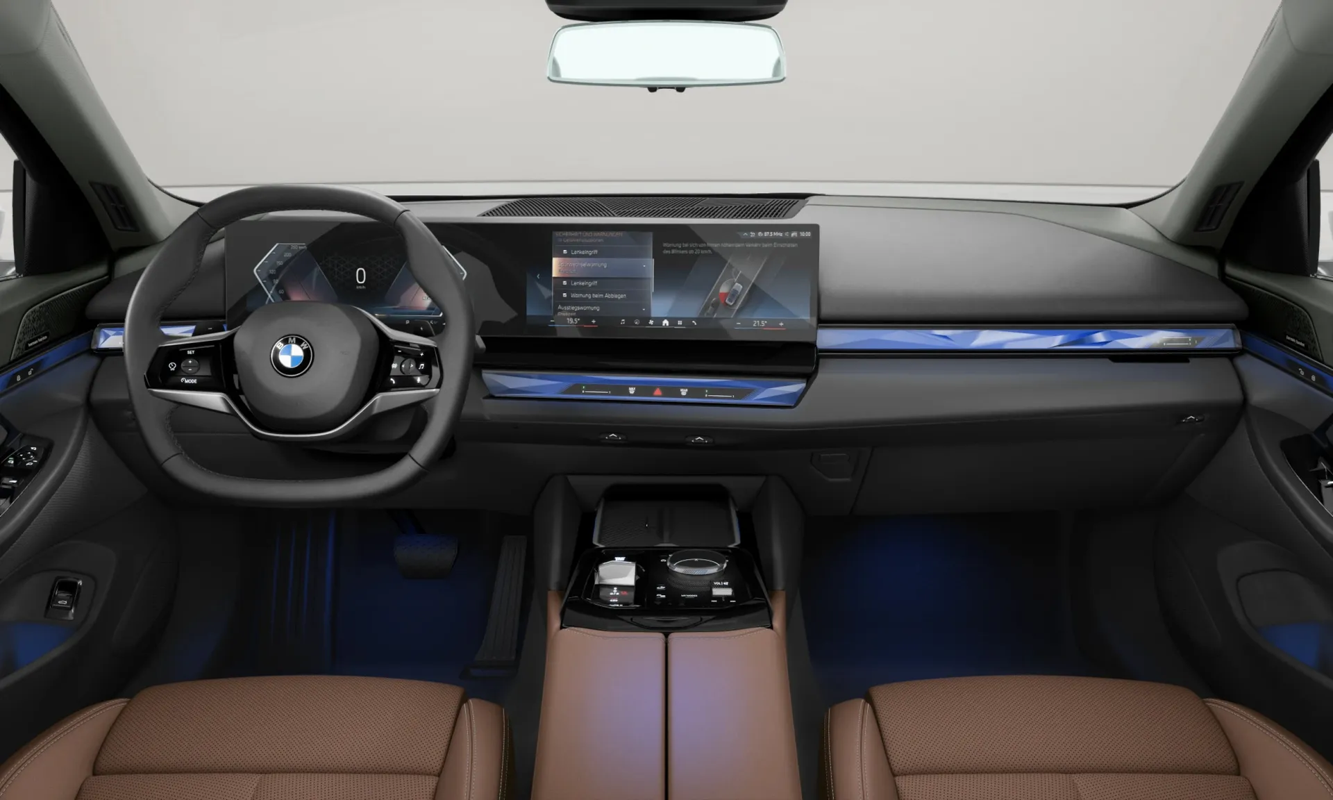 Řada 5 Sedan (G60), Sériové provedení, interiér BMW Individual kůže Merino Copper Brown/Atlas Grey, dashboard