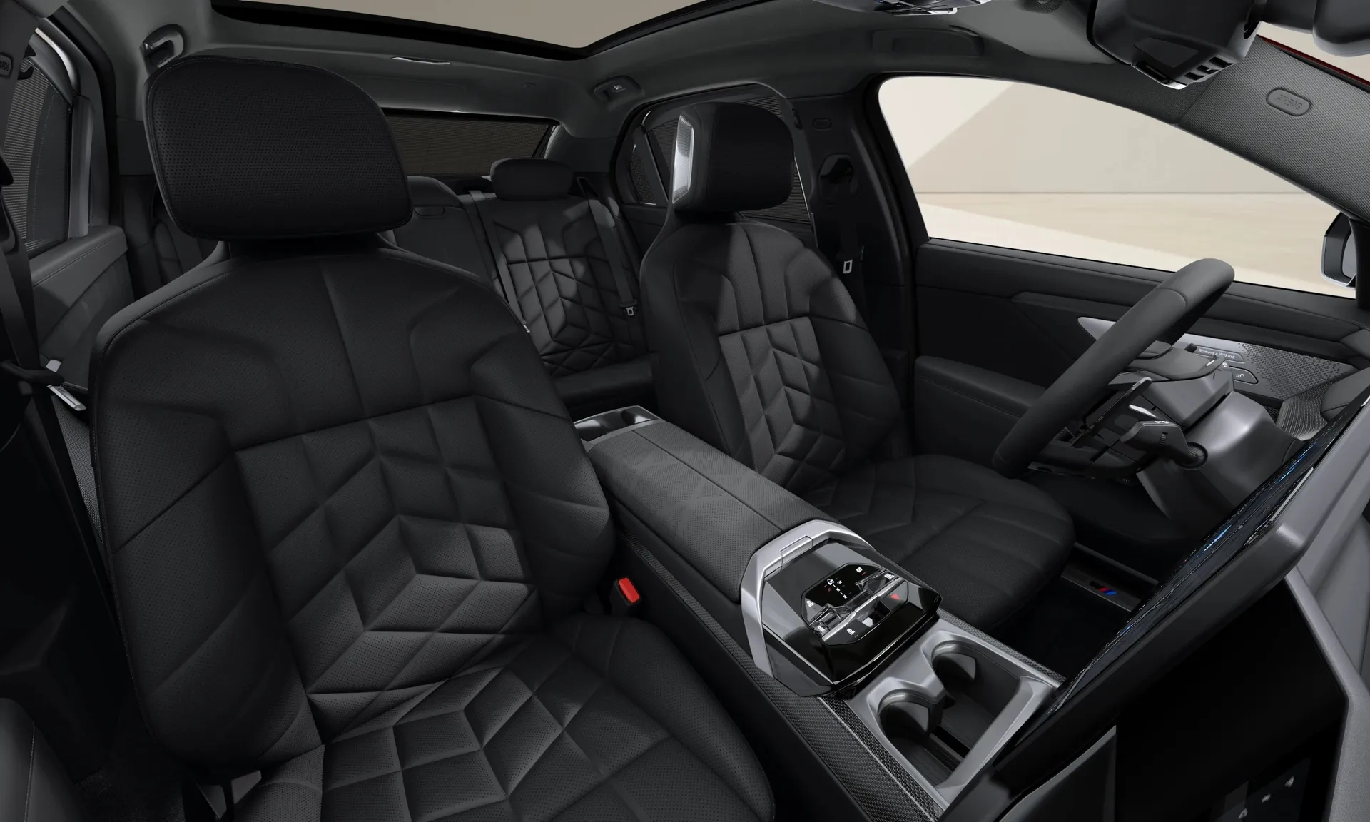 Řada 7 Sedan (G70), M sportovní paket Pro, Metalický lak Aventurine Red, interiér BMW Individual kůže Merino Black, seats