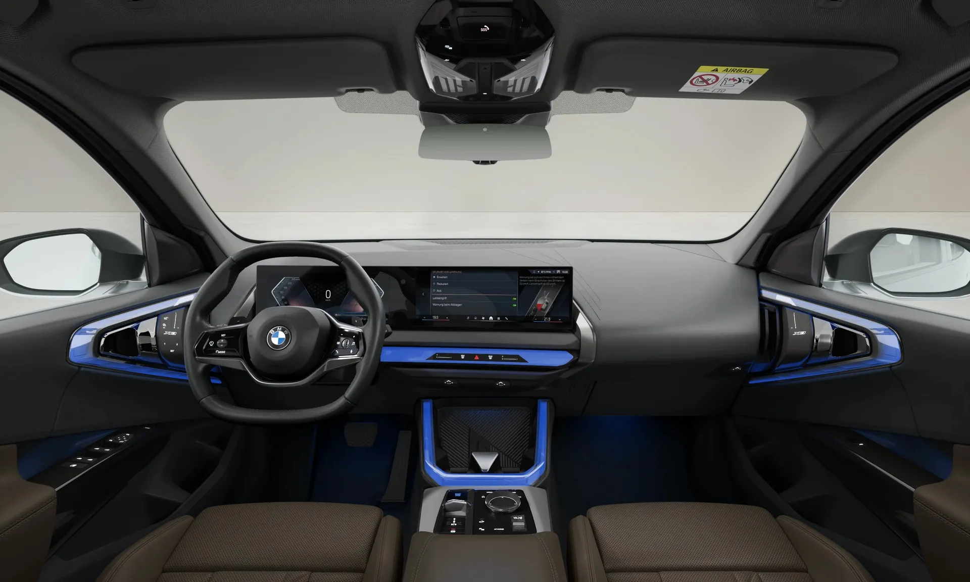 X3 (G45), Sériové provedení, Metalický lak Black Sapphire, interiér Umělá kůže Veganza perforovaná a prošívaná Espresso Brown, dashboard