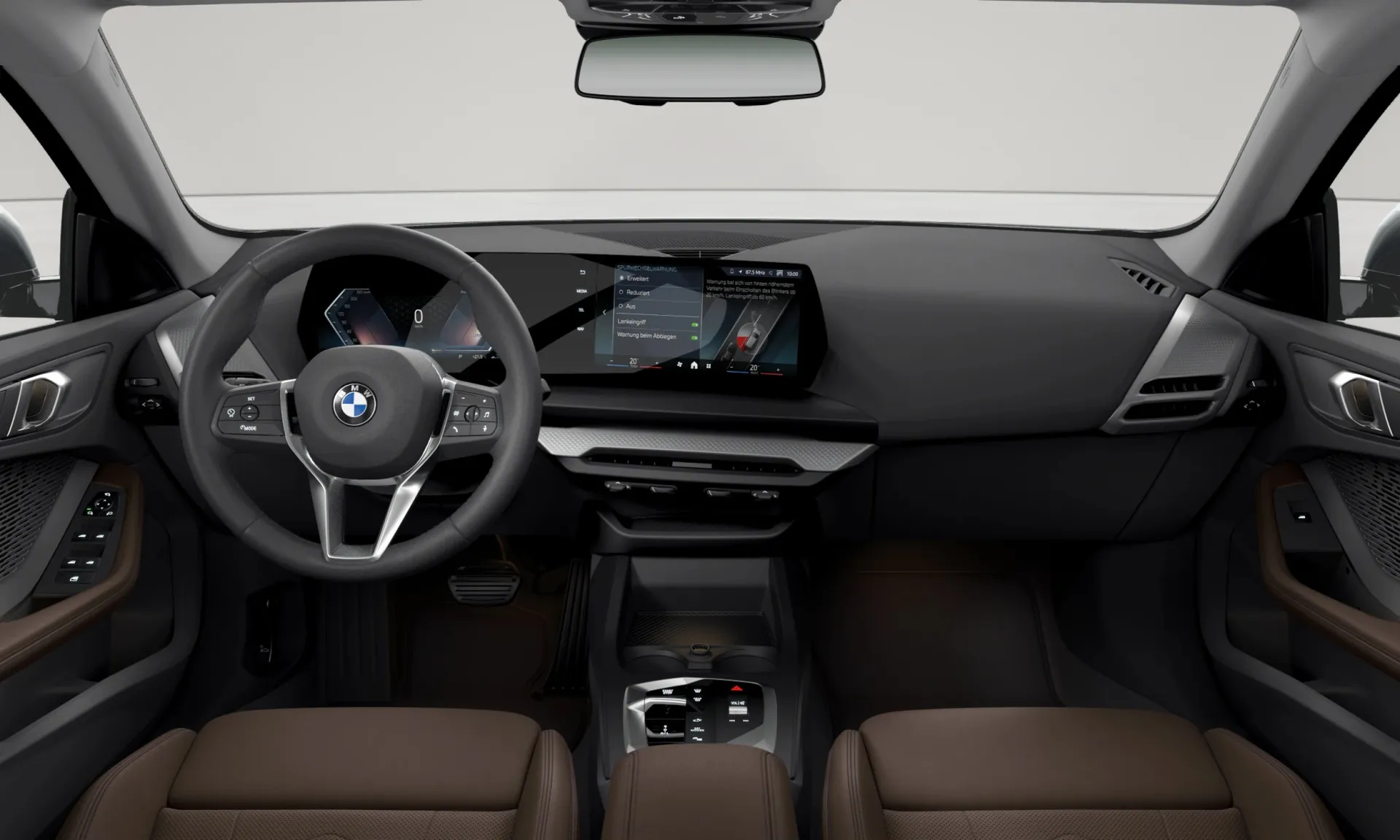 Řada 2 Gran Coupé (F74), Sériové provedení, Metalický lak Skyscraper Grey, interiér Umělá kůže Veganza perforovaná Mocha, dashboard