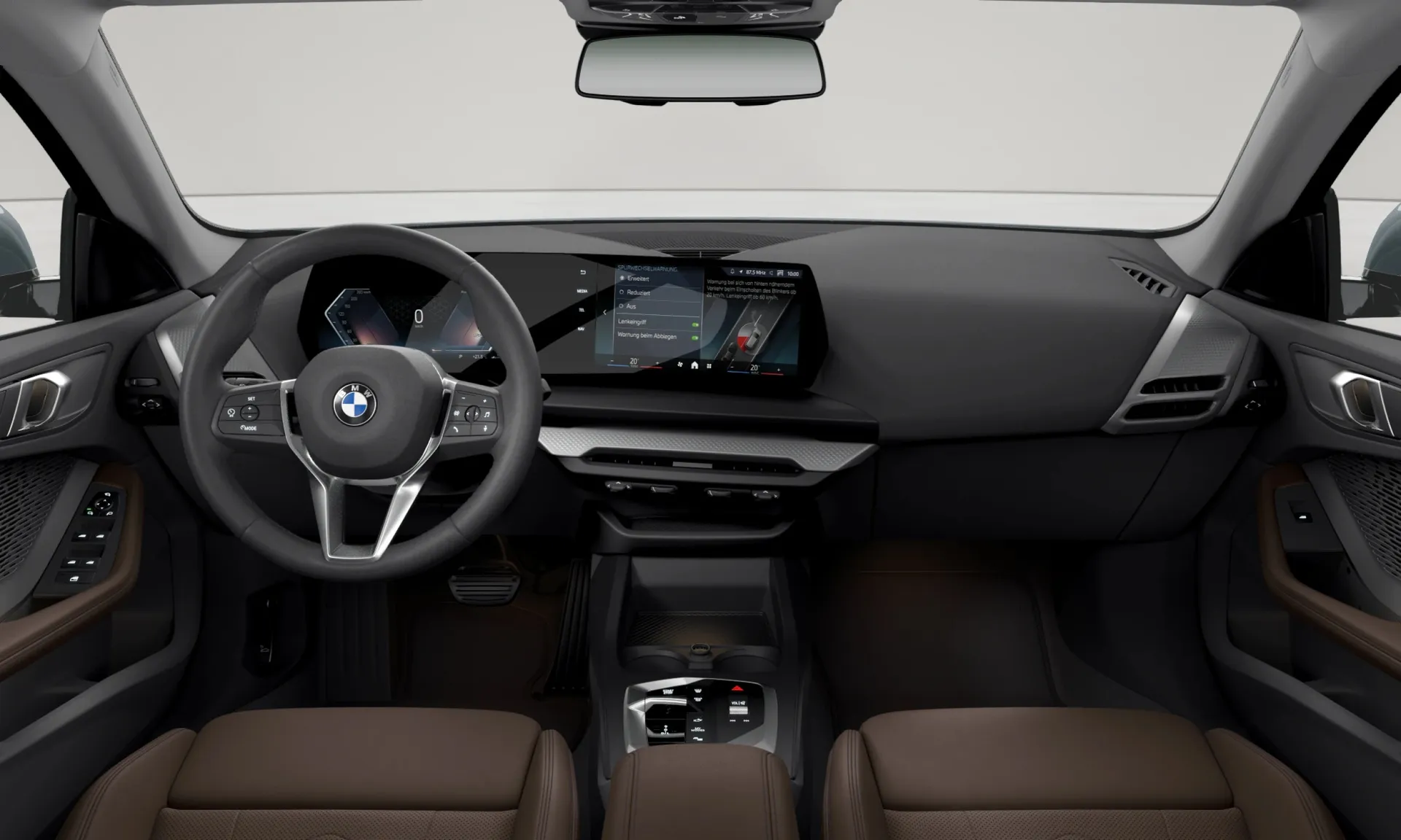 Řada 2 Gran Coupé (F74), Sériové provedení, BMW Individual metalický lak Storm Bay, interiér Umělá kůže Veganza perforovaná Mocha, dashboard