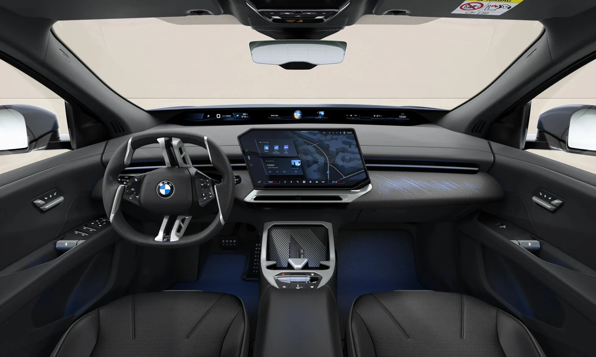 iX3 (NA5), M sportovní paket, Metalický lak Frozen Ocean Wave Blue, interiér Design interiéru Contemporary-Black Bicolour, dashboard