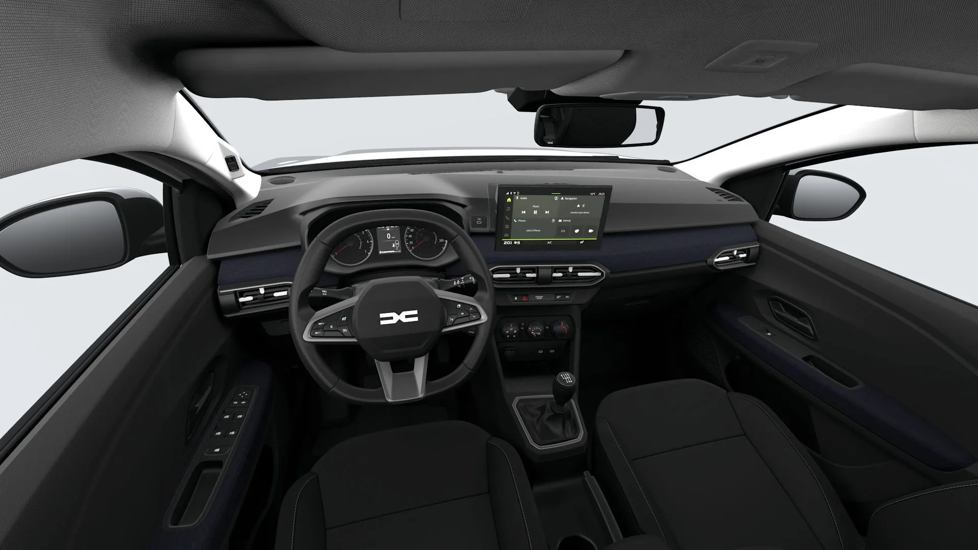 Sandero, Expression, interiér Látkové čalounění, dashboard