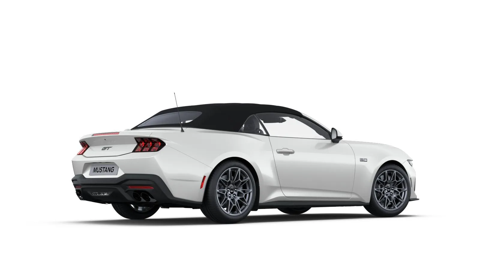 Ford Mustang Convertible VII GT v barvě Bílá Oxford – pohled zezadu