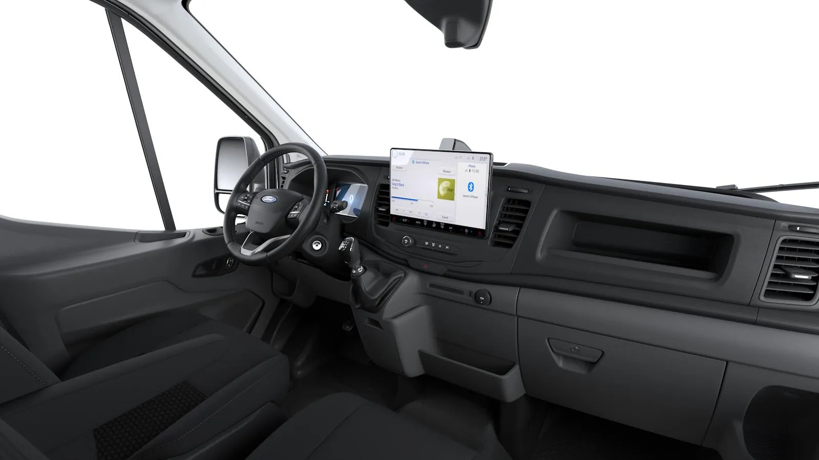 Transit Van DCiV 350 L2 H2 (2026.50), Trend, interiér Tmavé látkové potahy, dashboard-side