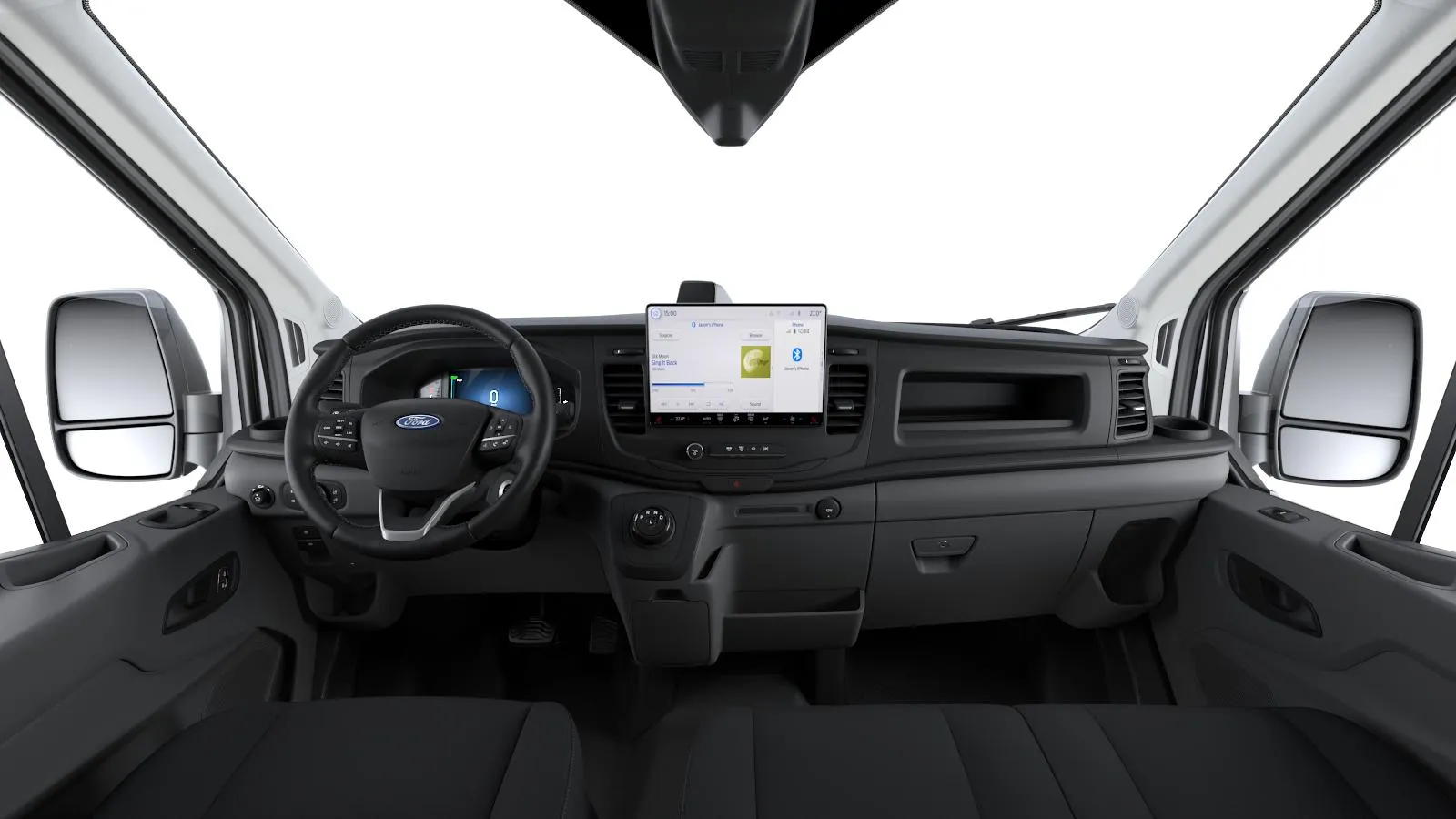 Transit Van Van 350 L2 H2 (2026.50), Trend, interiér Tmavé látkové potahy, dashboard