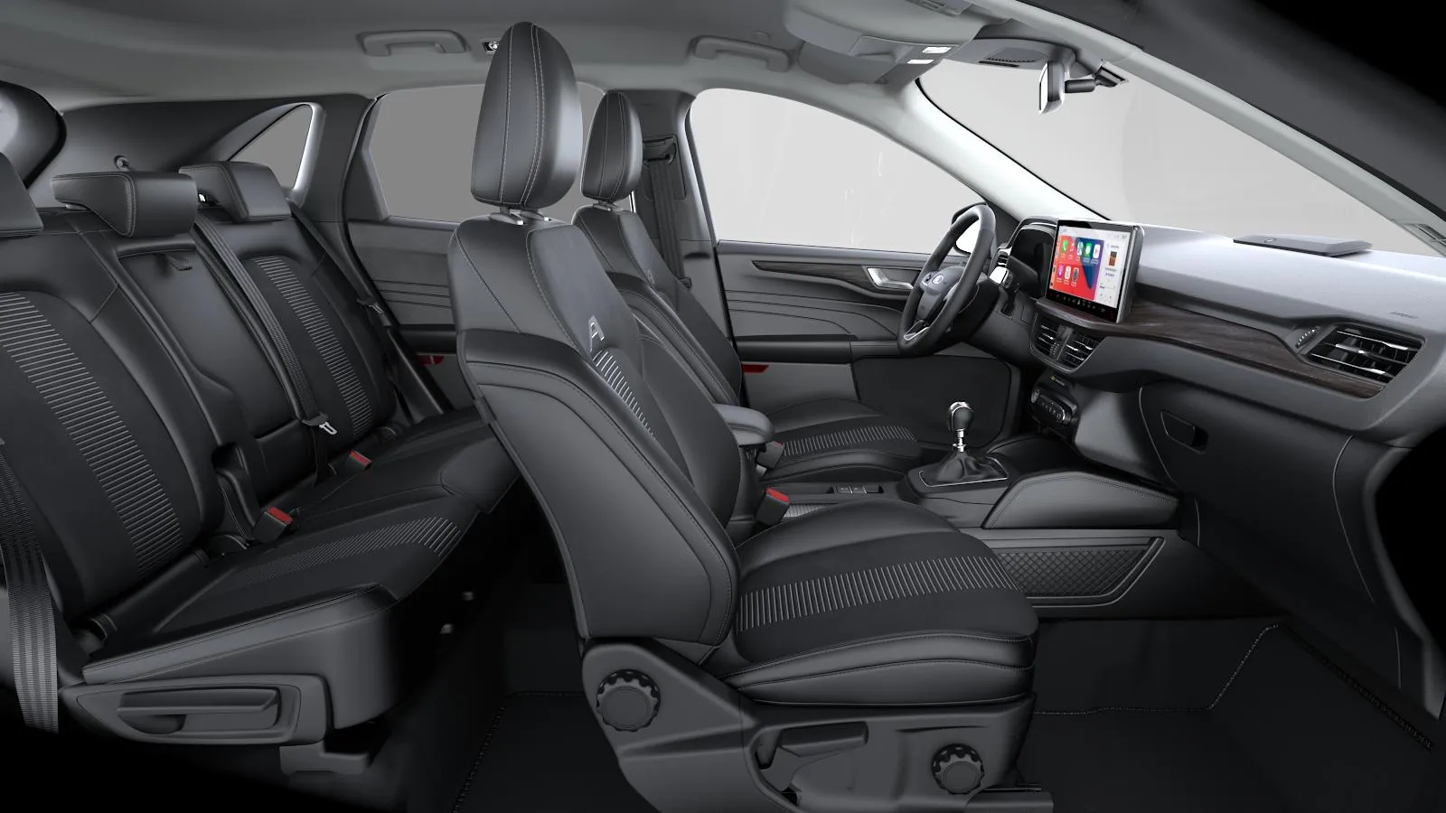 Kuga, Active X, interiér Čalounění velur/vinyl v černé s šedým prošíváním, seats