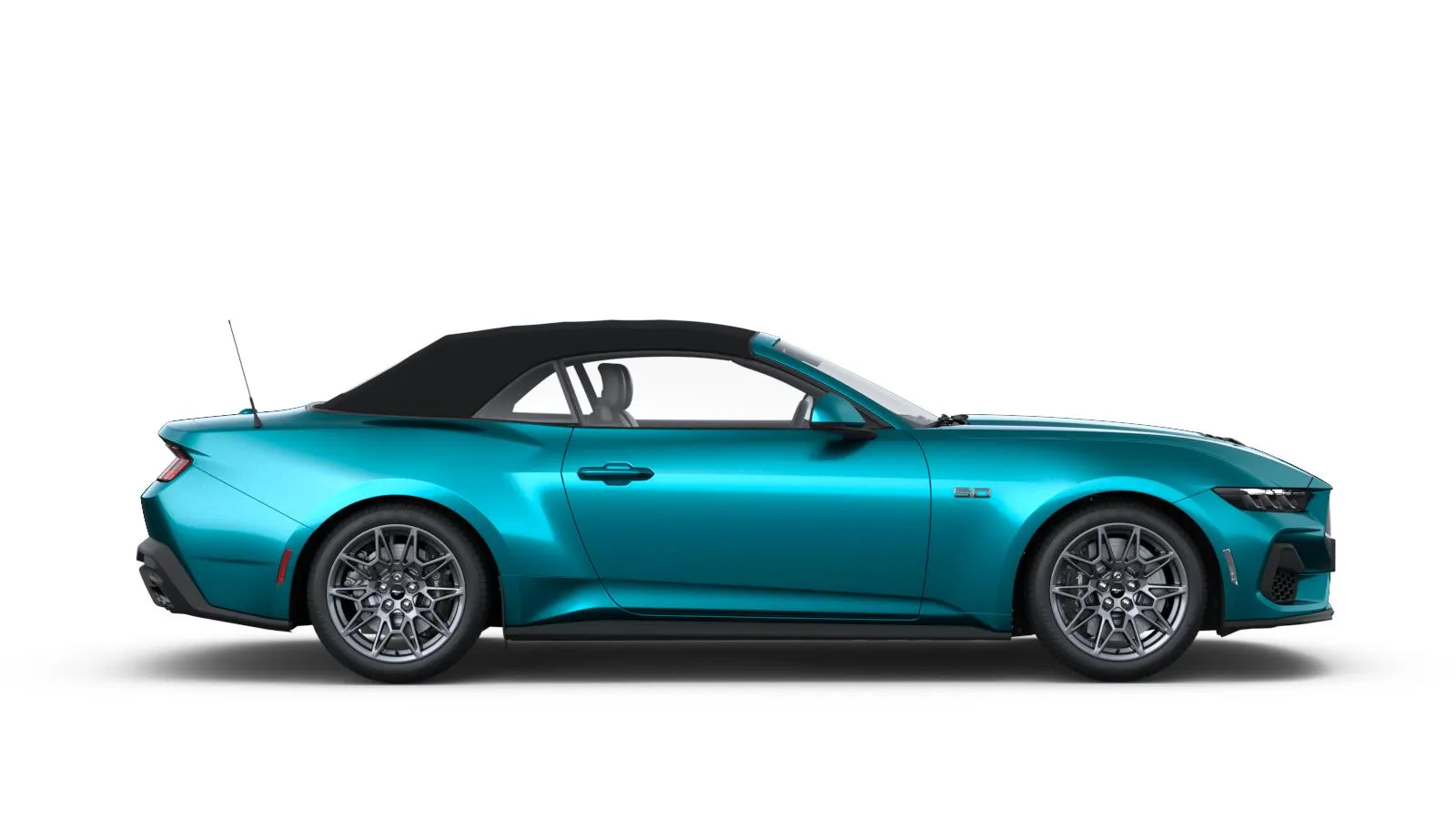 Mustang Convertible, GT, Modrá Adriatic, side