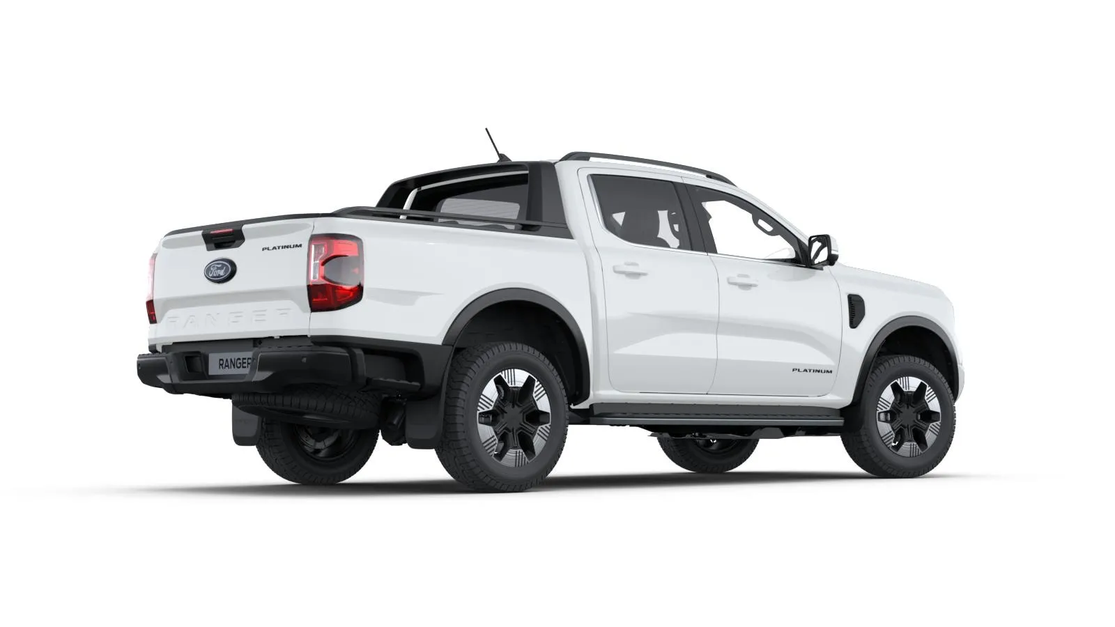 Ranger Double Cab, Platinum, Nemetalický lak karoserie – bílá Frozen, rear