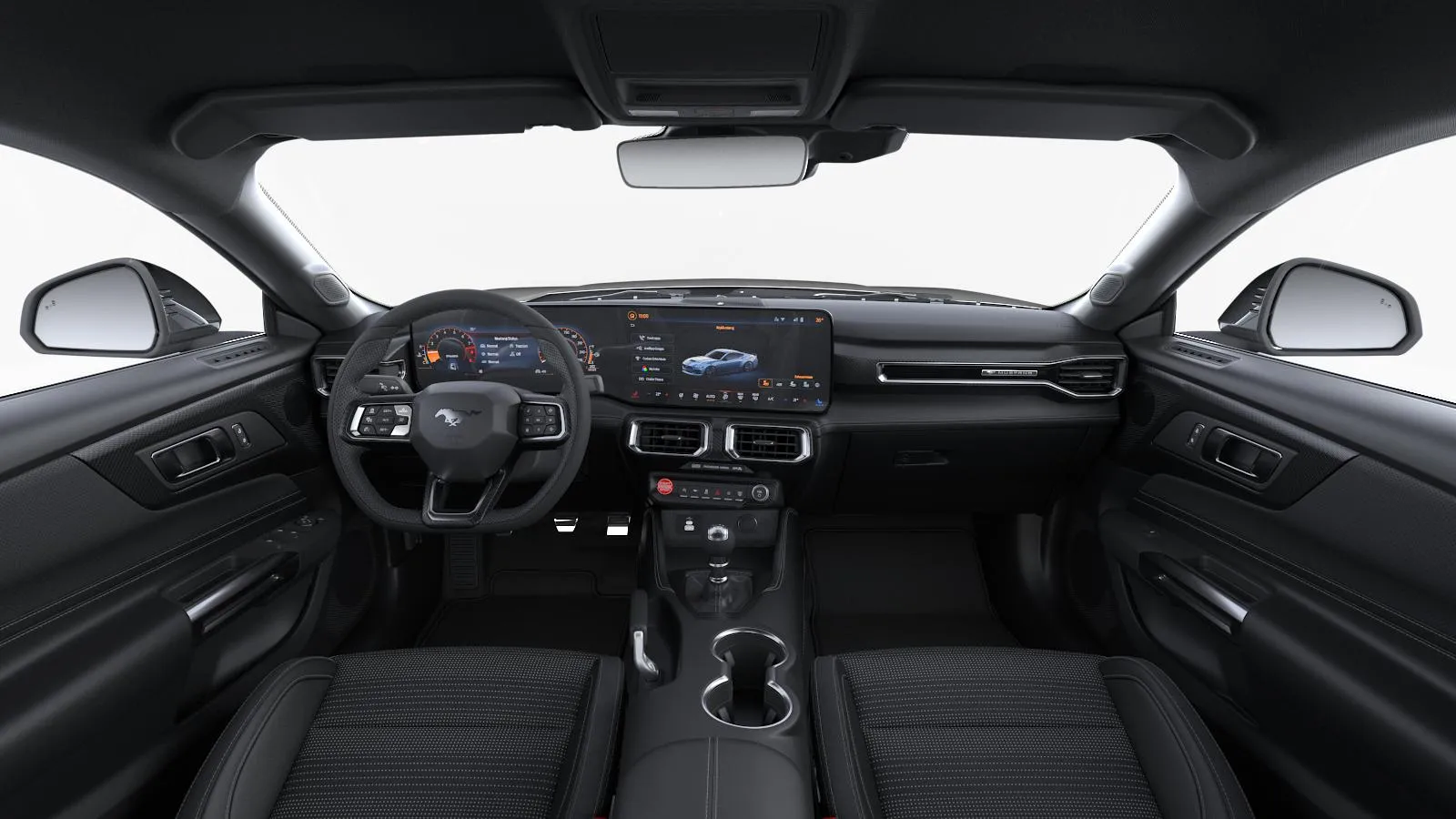 Mustang Fastback, GT, interiér Čalounění vinyl/kůže v černé, dashboard