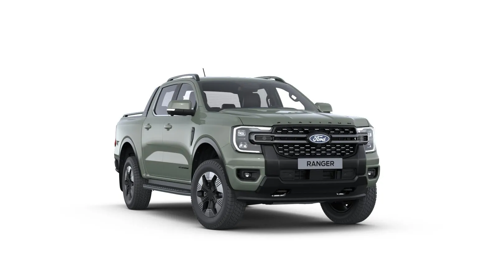 Ranger Double Cab, Platinum, Metalický lak karoserie – zelená Acacia, front