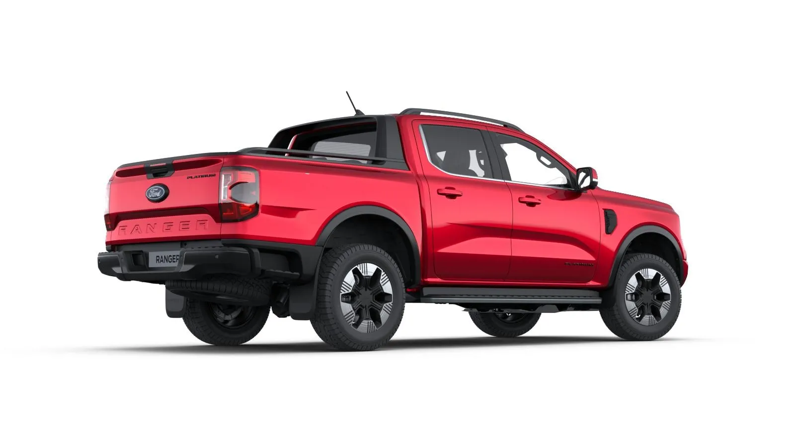 Ranger Double Cab, Platinum, Metalický lak karoserie – červená Lucid, rear