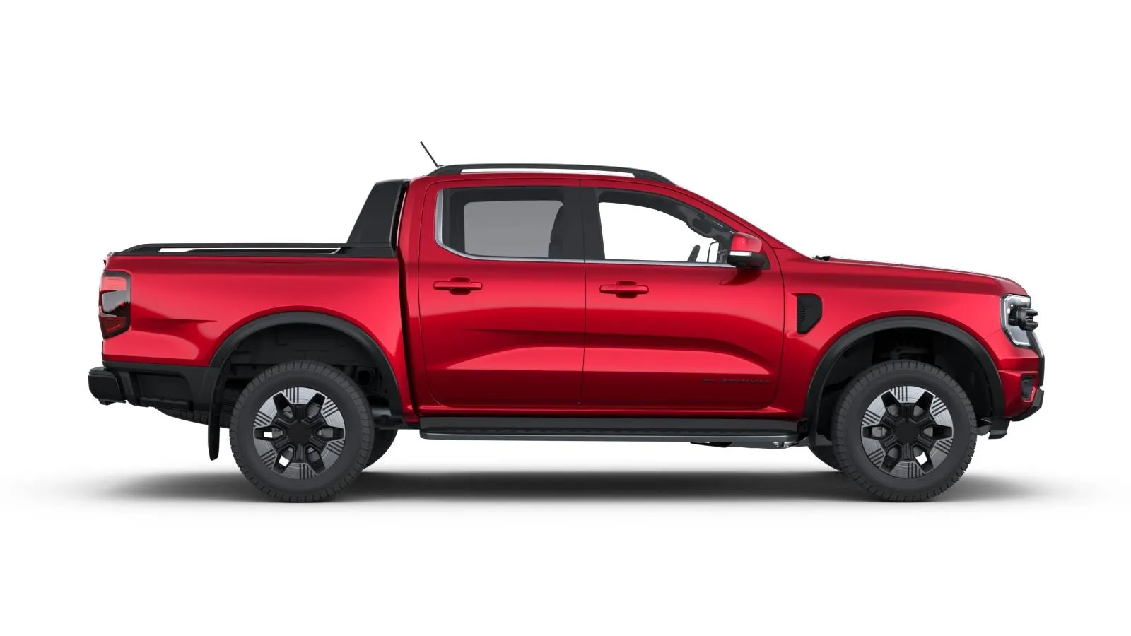 Ranger Double Cab, Platinum, Metalický lak karoserie – červená Lucid, side