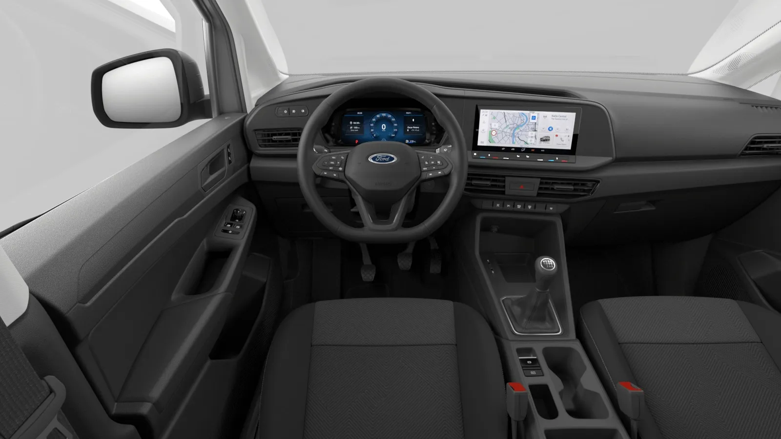 Tourneo Connect, Trend, interiér Tmavé látkové potahy sedadel ,Exnor', dashboard