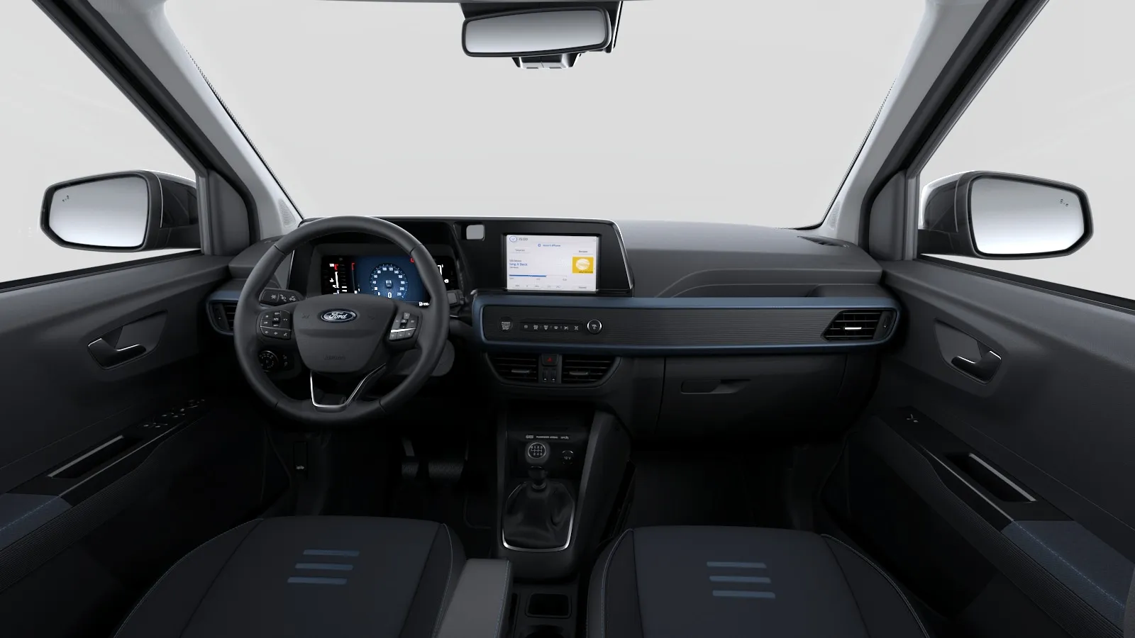 Tourneo Courier, Active, interiér Látkové potahy Nunavut / Modrá Nordic, dashboard