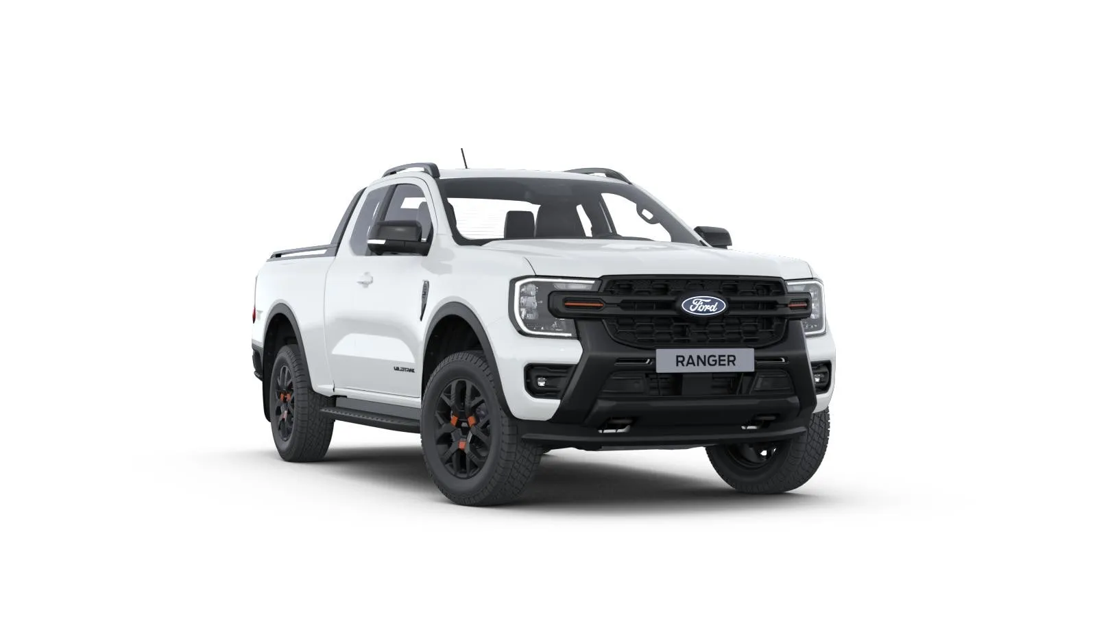 Ford Ranger IV Super Cab Wildtrak v barvě bílá Frozen – pohled zepředu