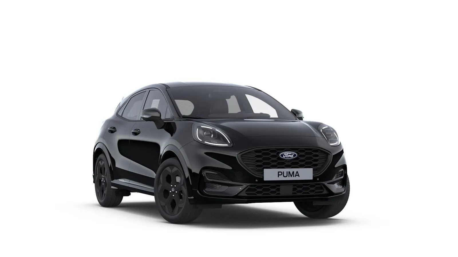 Ford Puma (facelift 2024) BlueCruise Edition v barvě černá Agate – pohled zepředu