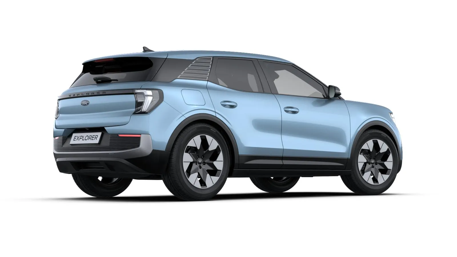 Explorer EV, Premium, modrá Arctic, rear