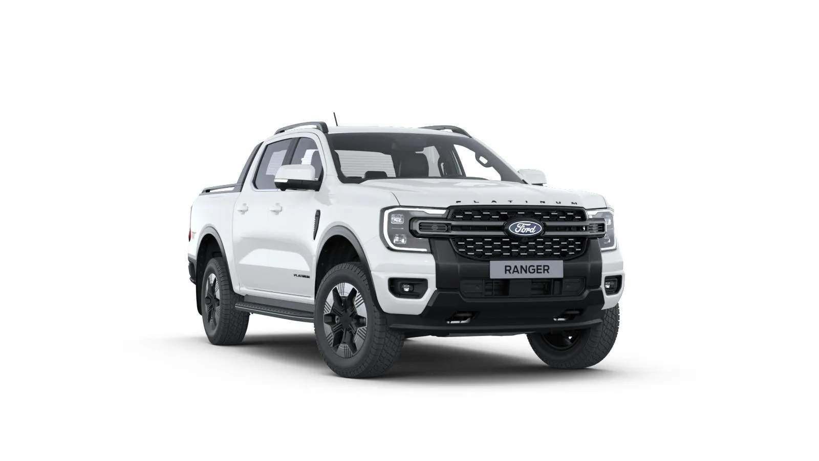 Ranger Double Cab, Platinum, Nemetalický lak karoserie – bílá Frozen, front