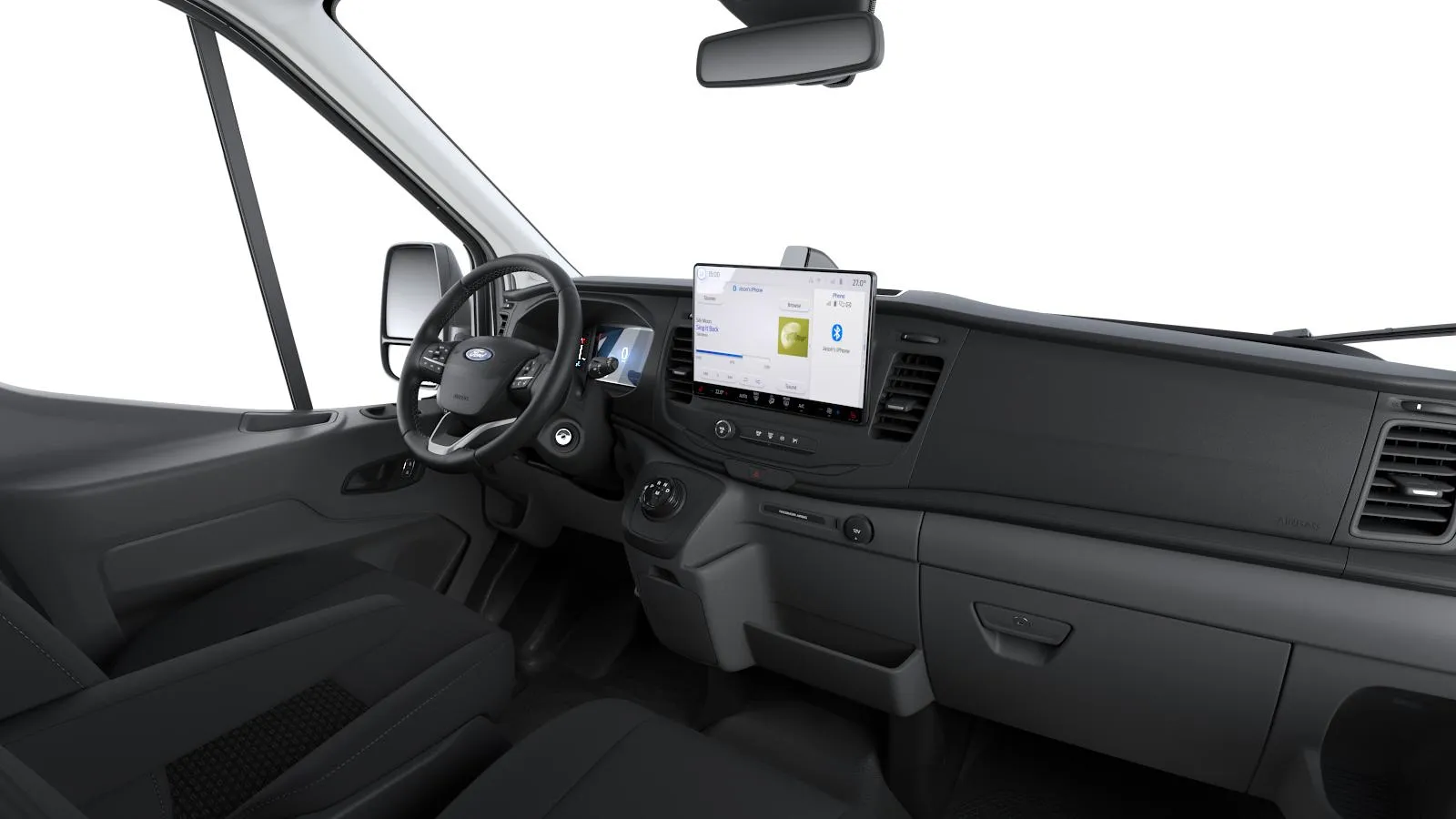 Transit Van Kombi M1 350 L2 H2 (2026.50), Trend, interiér Tmavé látkové potahy, dashboard-side