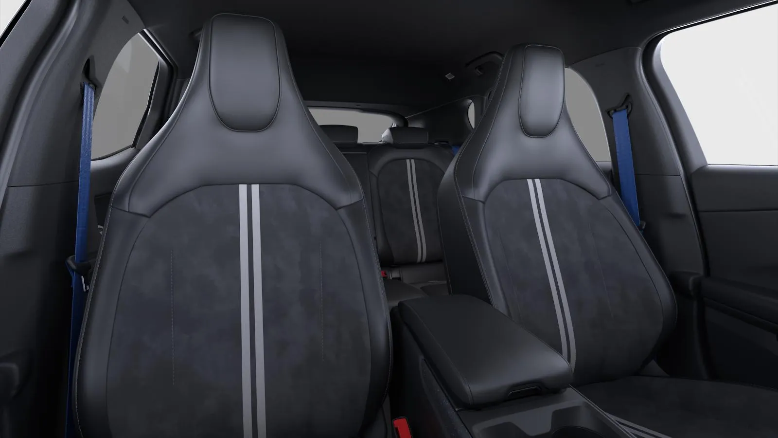 Capri, Collection, interiér Látka/prémiový vinyl Sensico v černé, rear-seats