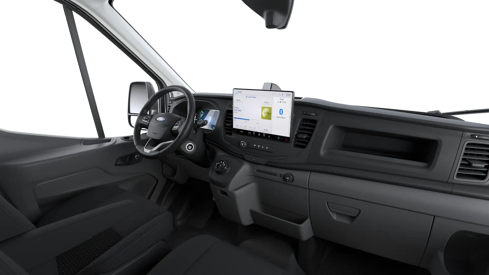 Transit Van Van 350 L2 H2 (2026.50), Base, interiér Tmavé látkové potahy, dashboard-side