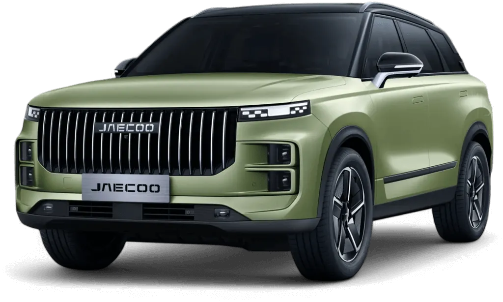 Jaecoo 7, Exclusive, Modelová zelená + Černý top, front