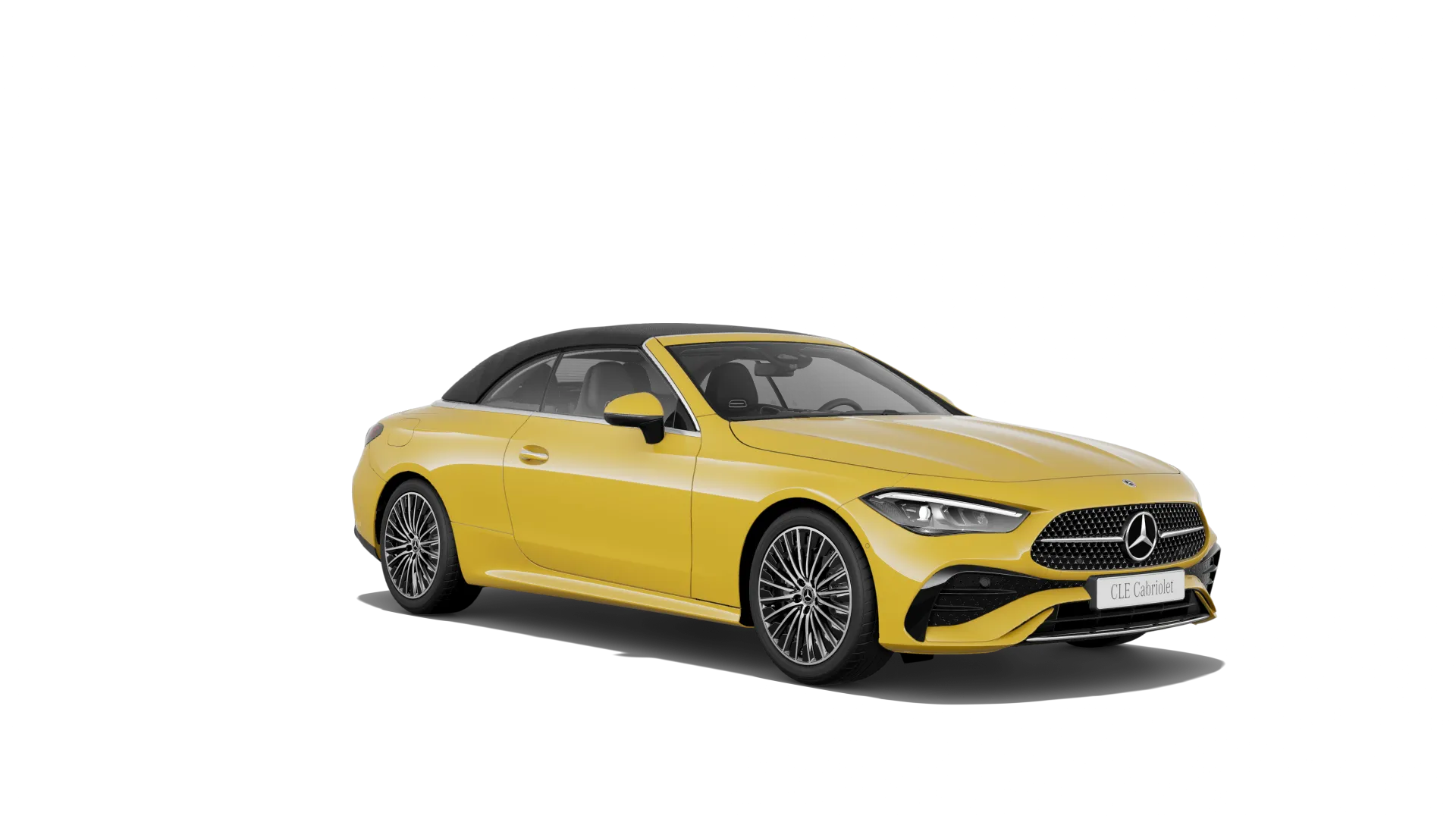 CLE kabriolet (A236), Linie AMG exteriér, Nemetalická žlutá sun, front