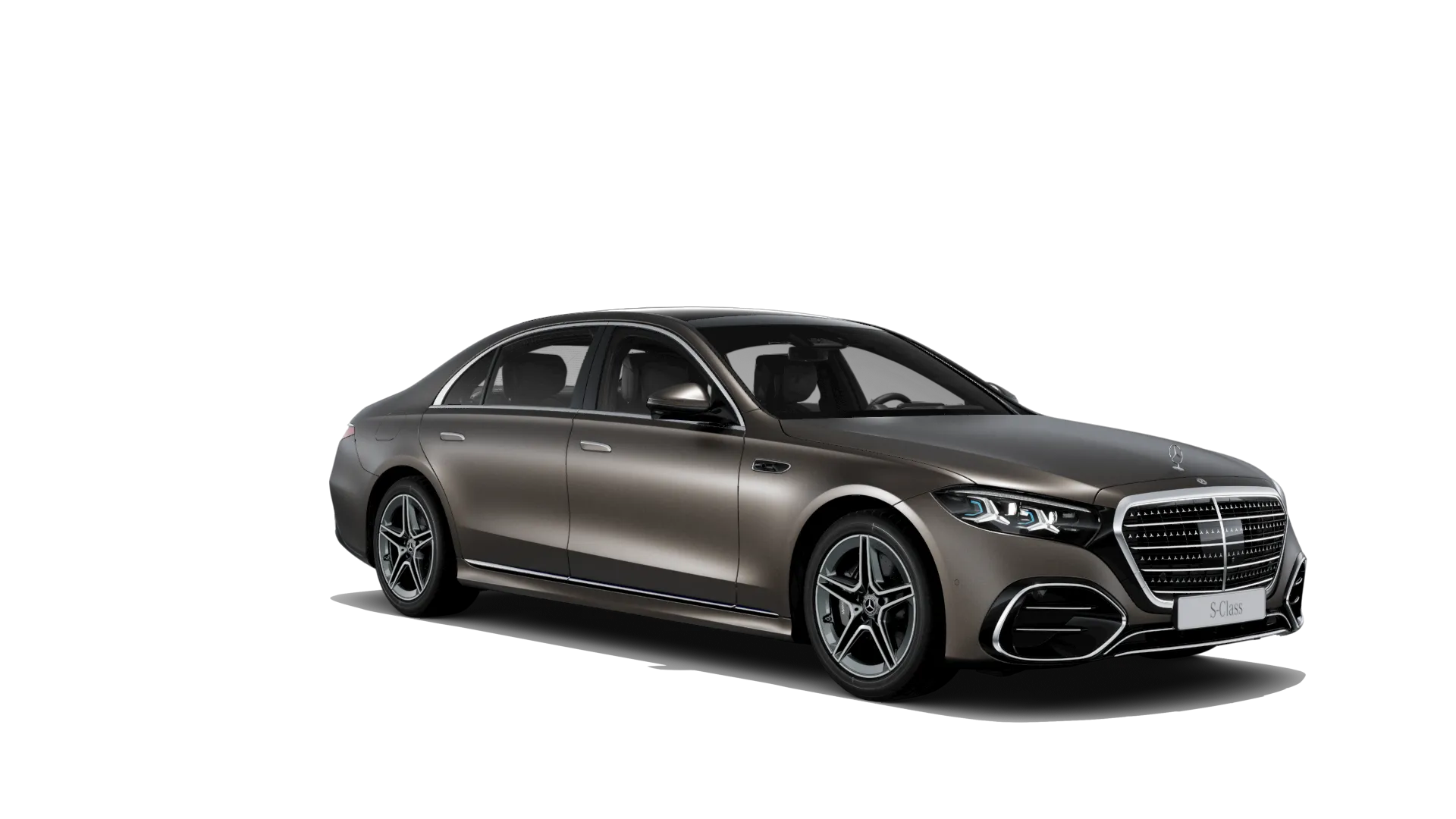 Třída S prodloužená limuzína (V223-fl), Linie AMG, Magno hnědá citrine MANUFAKTUR exclusive, front