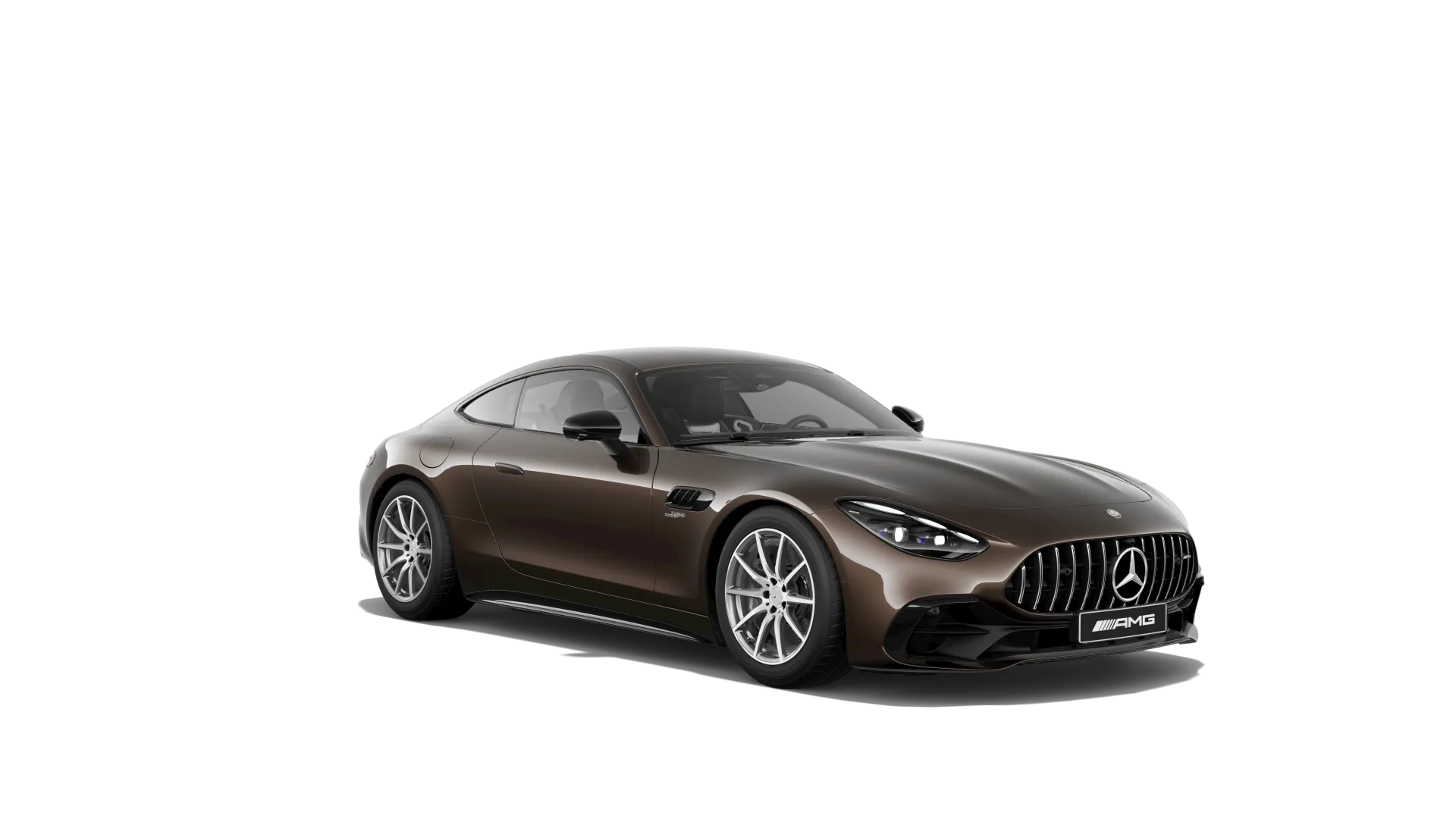Mercedes-AMG GT kupé (C192), Sada AMG Night, Metalická hnědá Rocky Mountain MANUFAKTUR exclusive, front