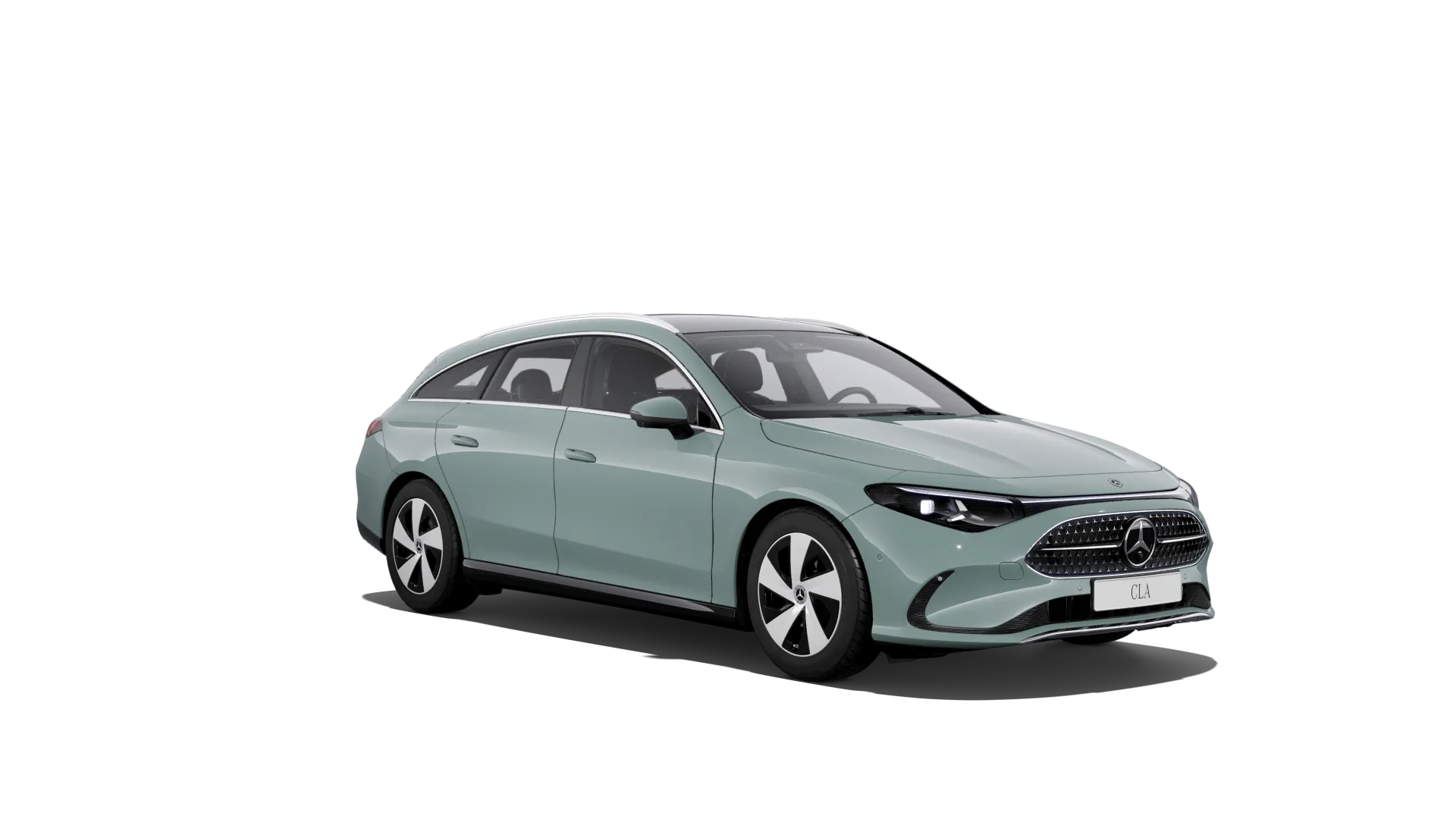 CLA Shooting Brake (X178), Linie Progressive, Nemetalická zelená aqua-mint, front