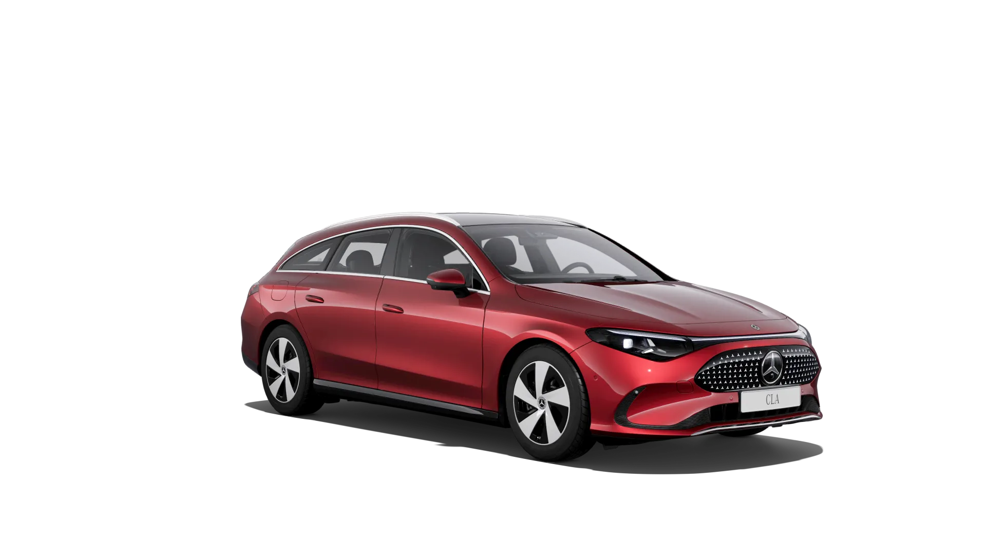 CLA Shooting Brake (X174), Linie Progressive, Metalická červená patagonia MANUFAKTUR, front