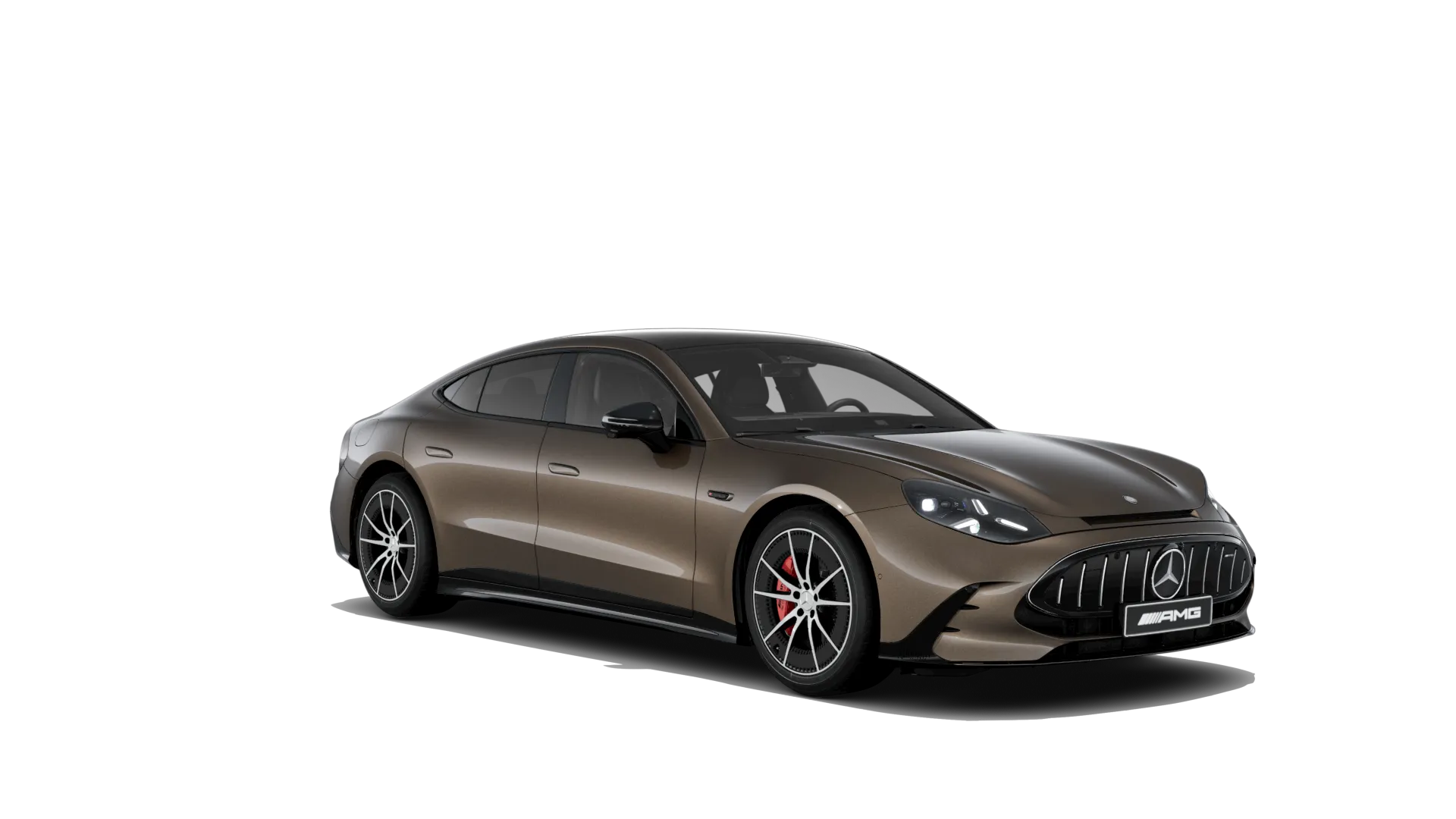 Mercedes-AMG GT čtyřdveřové kupé (C590), Sada AMG Night, Metalická hnědá citrine MANUFAKTUR exclusive, front