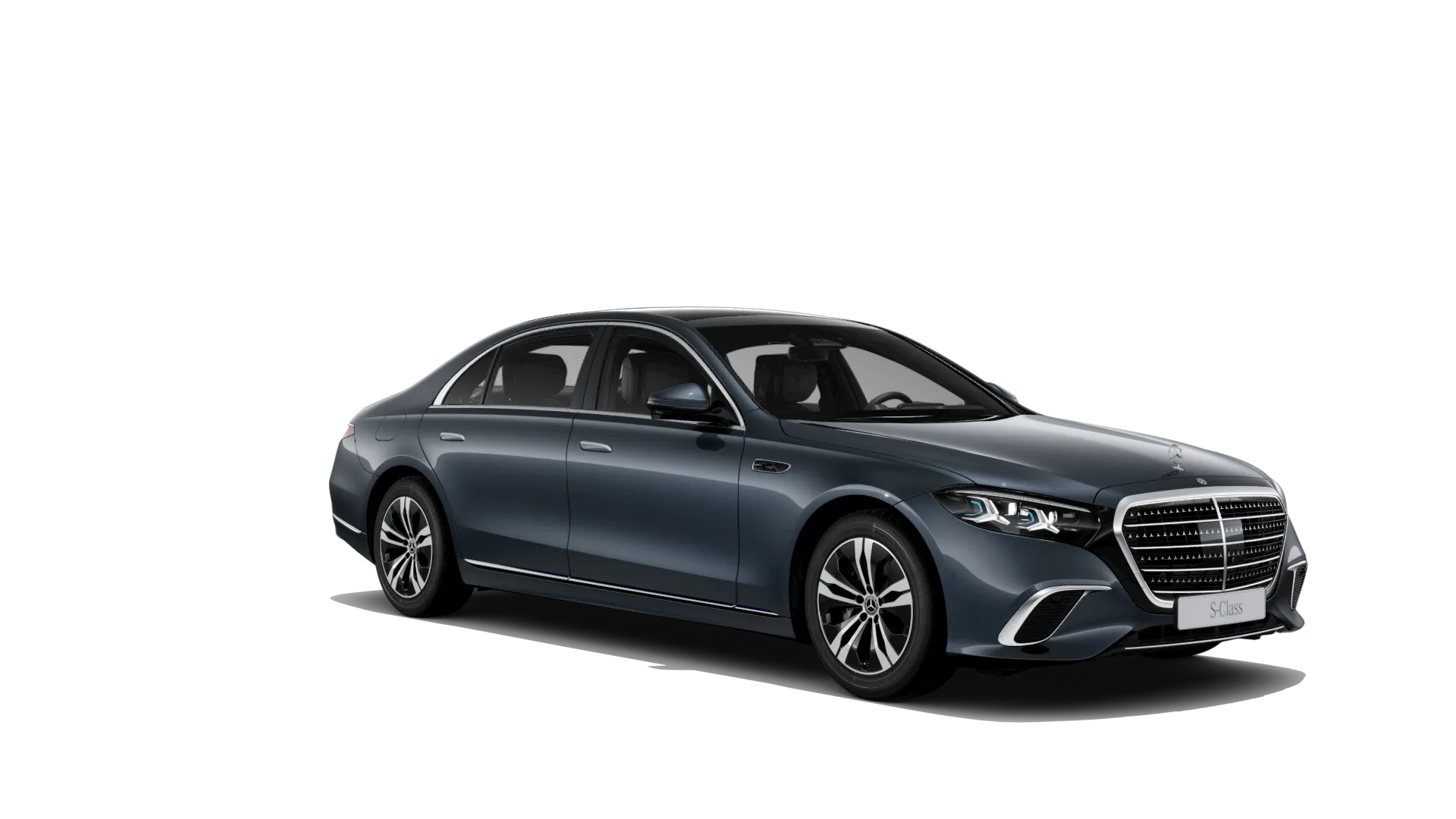 Třída S prodloužená limuzína (V223-fl), Základní provedení, Metalická modrá anthracite MANUFAKTUR exclusive, front
