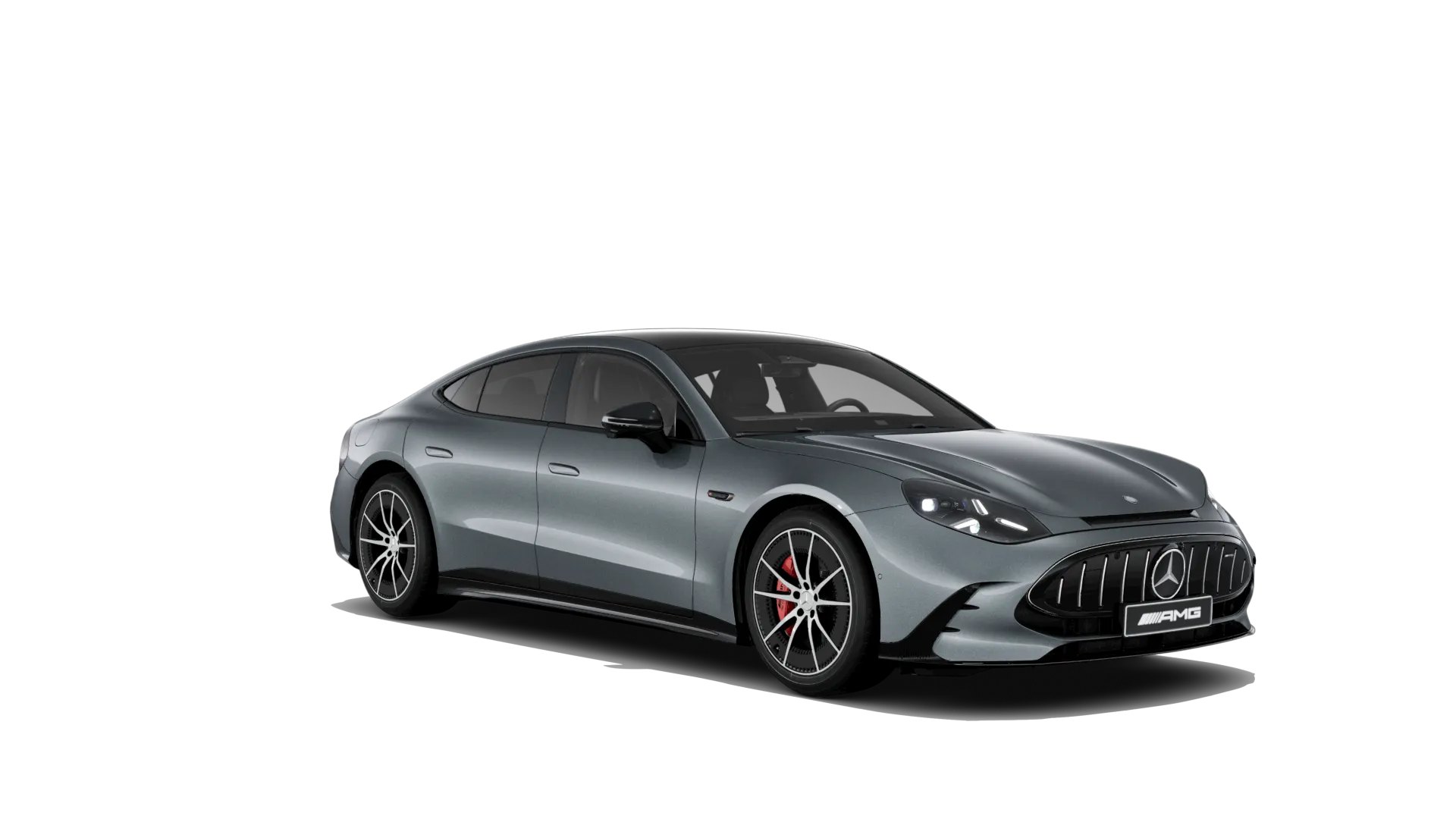 Mercedes-AMG GT čtyřdveřové kupé (C590), Sada AMG Night, Metalická šedá flint MANUFAKTUR exclusive, front